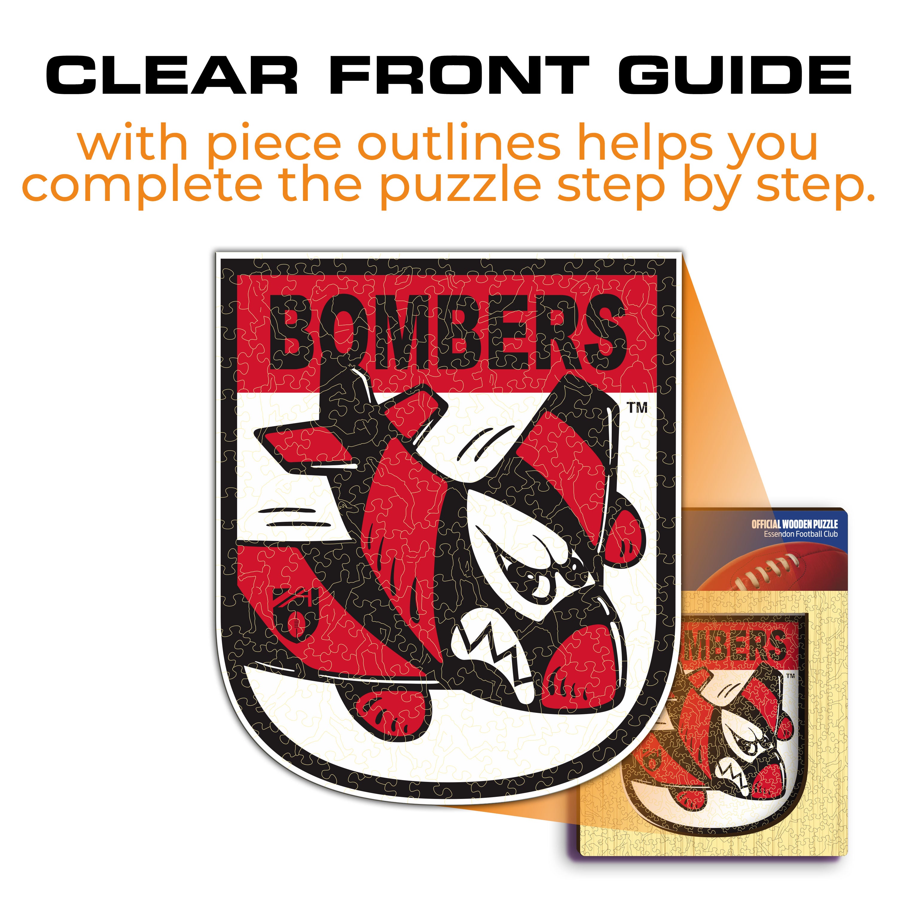 Essendon FC Retro Mascot - Wooden Puzzle