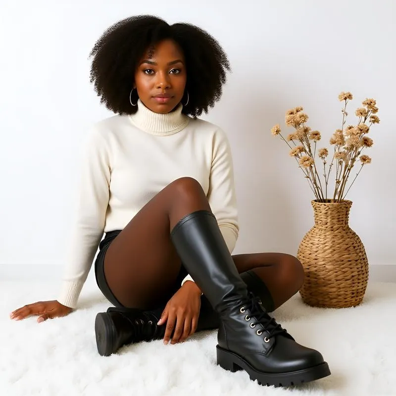 Fleece Lined Tights Sheer Women