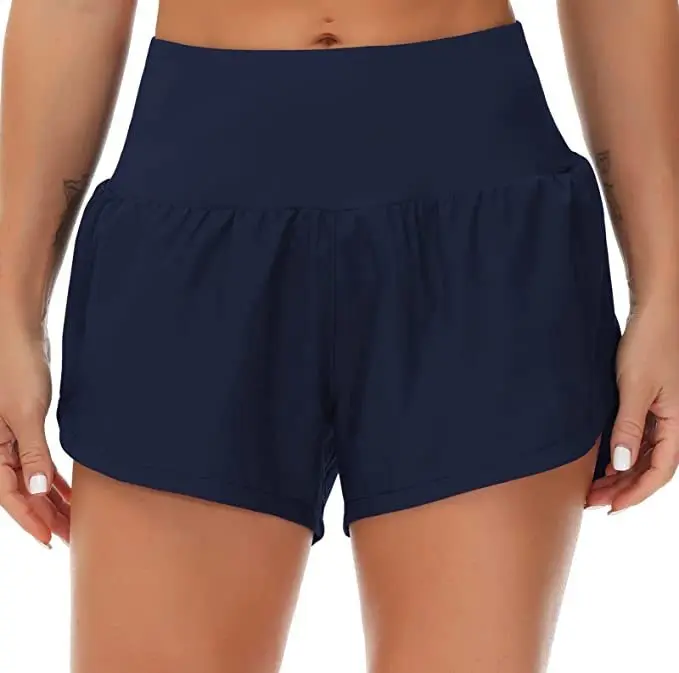 3pc Women's High-Waisted Athletic Shorts with Pockets