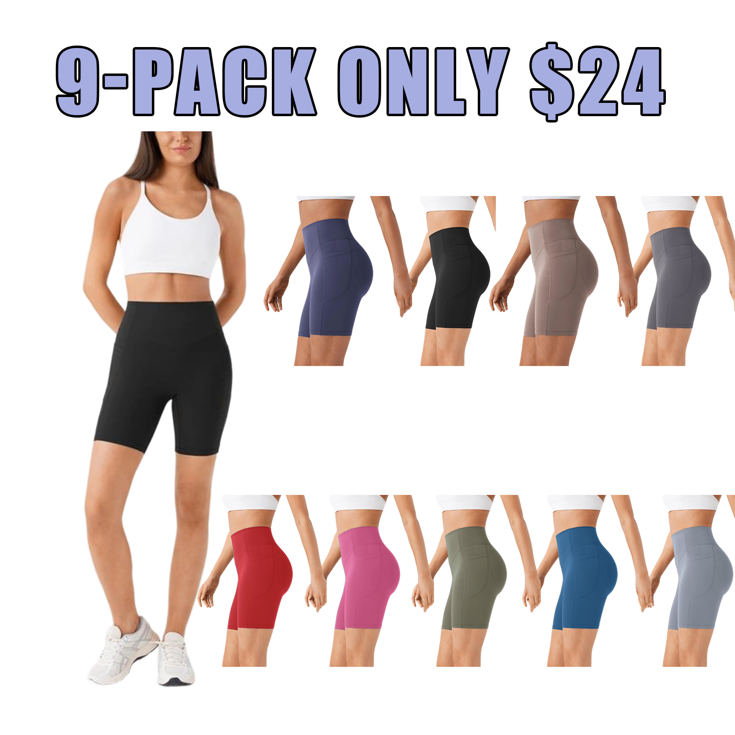 Women’s High-Waisted Scrunch Butt Lifting Leggings with Pockets
