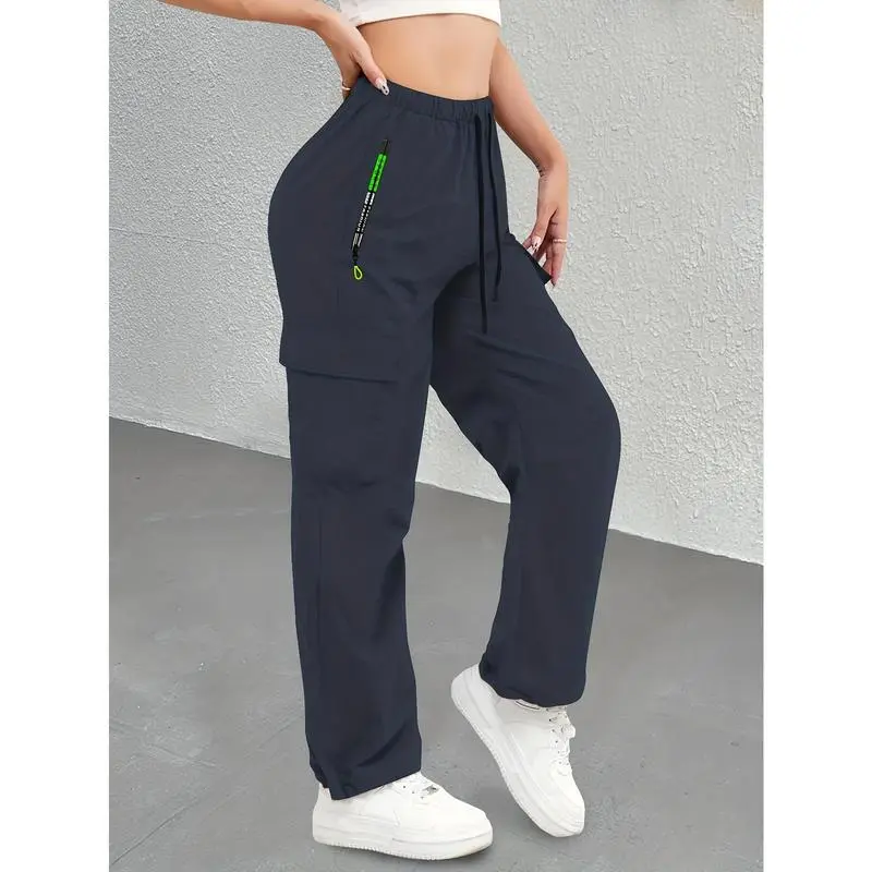 Women's straight-leg fitness pants, casual long pants for everyday wear, lightweight and breathable