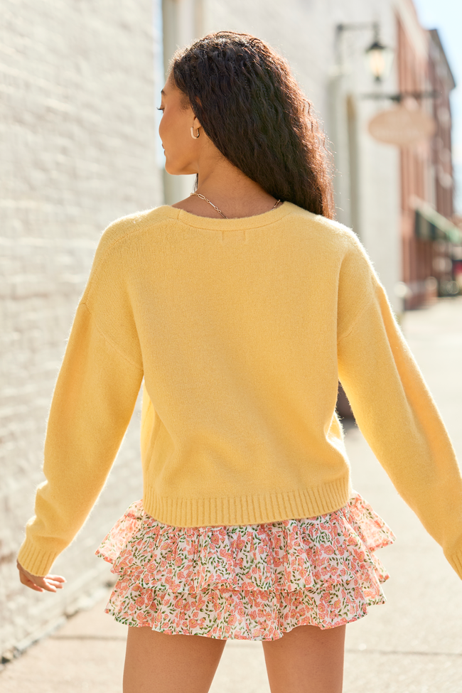 Kathryn Yellow Long Sleeve Cardigan