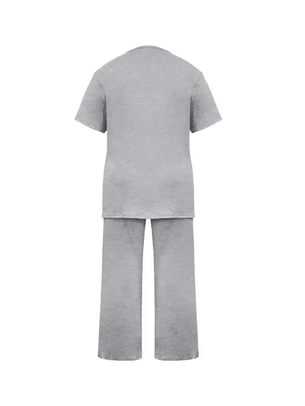 Women's Plus Size Spring Summer Fashion Print Round Neck Short Sleeve T-Shirt & Wide Leg Pants Two-Piece Set