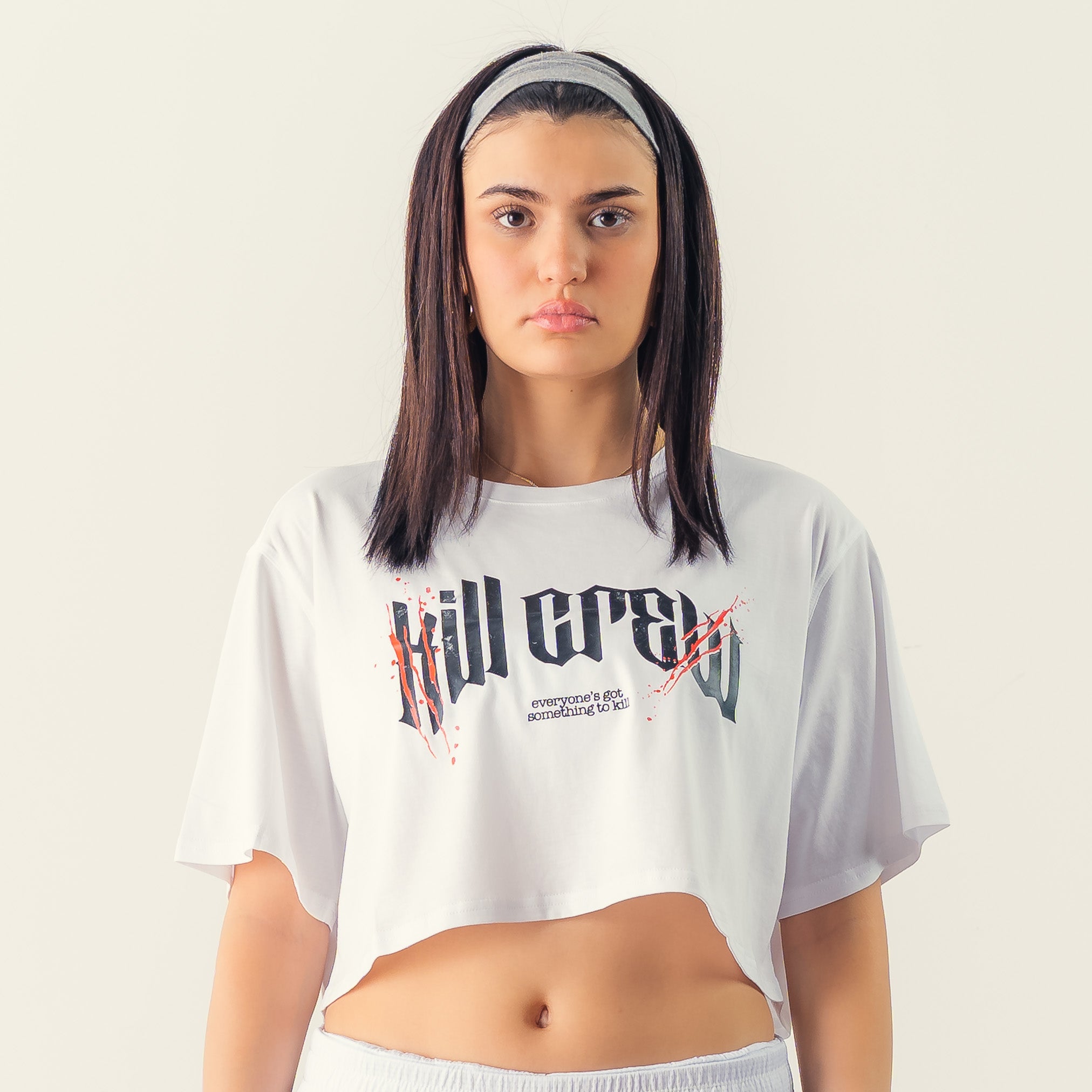 CLASSIC CROP TOP - WHITE / BLACK