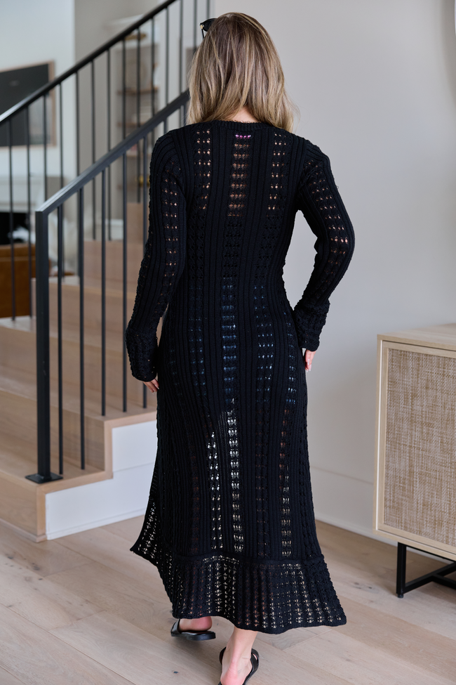 Harlie Black Duster Cardigan