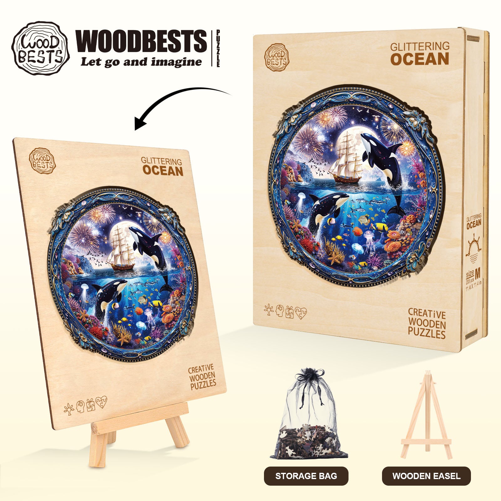 Glittering Ocean Wooden Jigsaw Puzzle