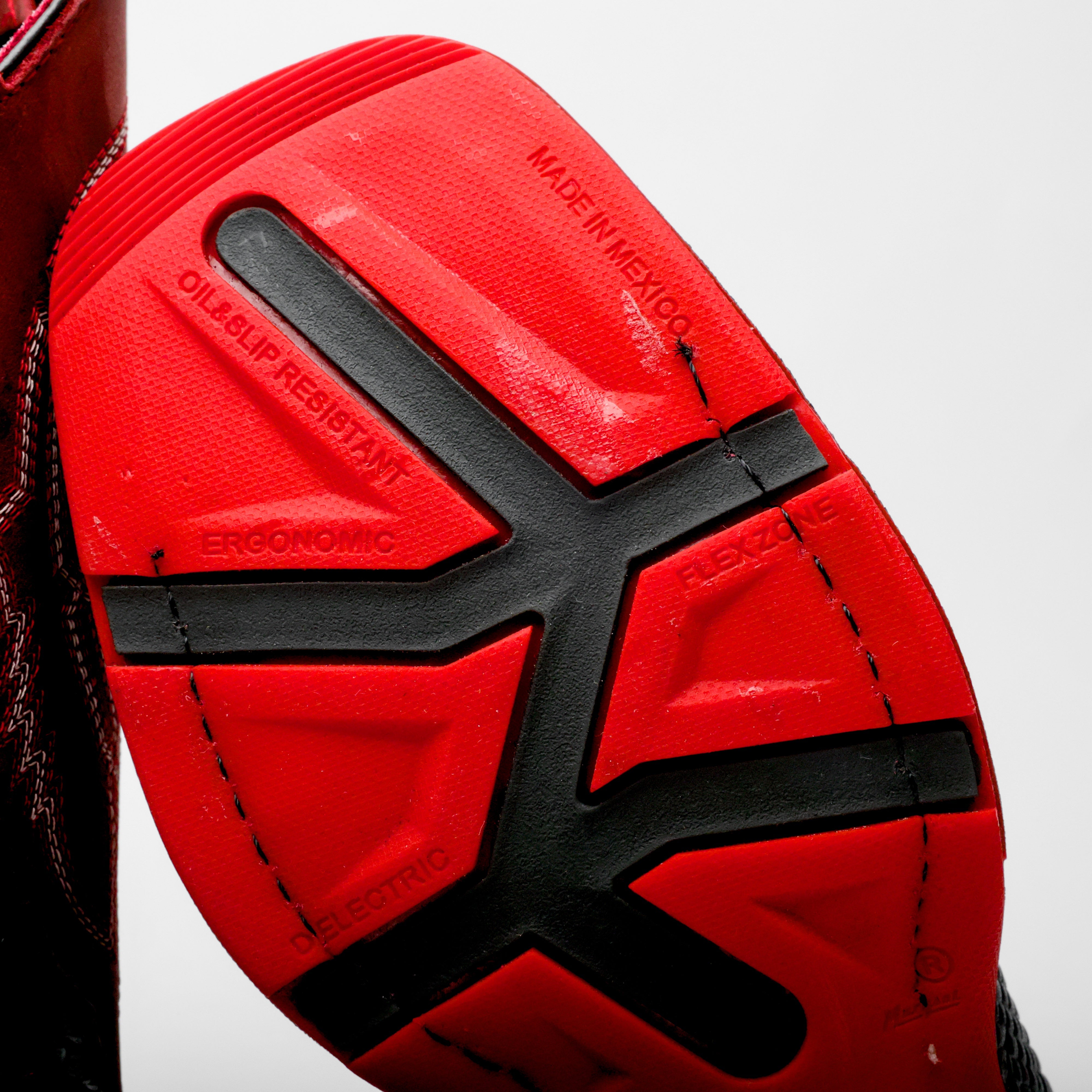 Black/Red Python Leather Boots With 3D Lightweight Sole - Composite Toe