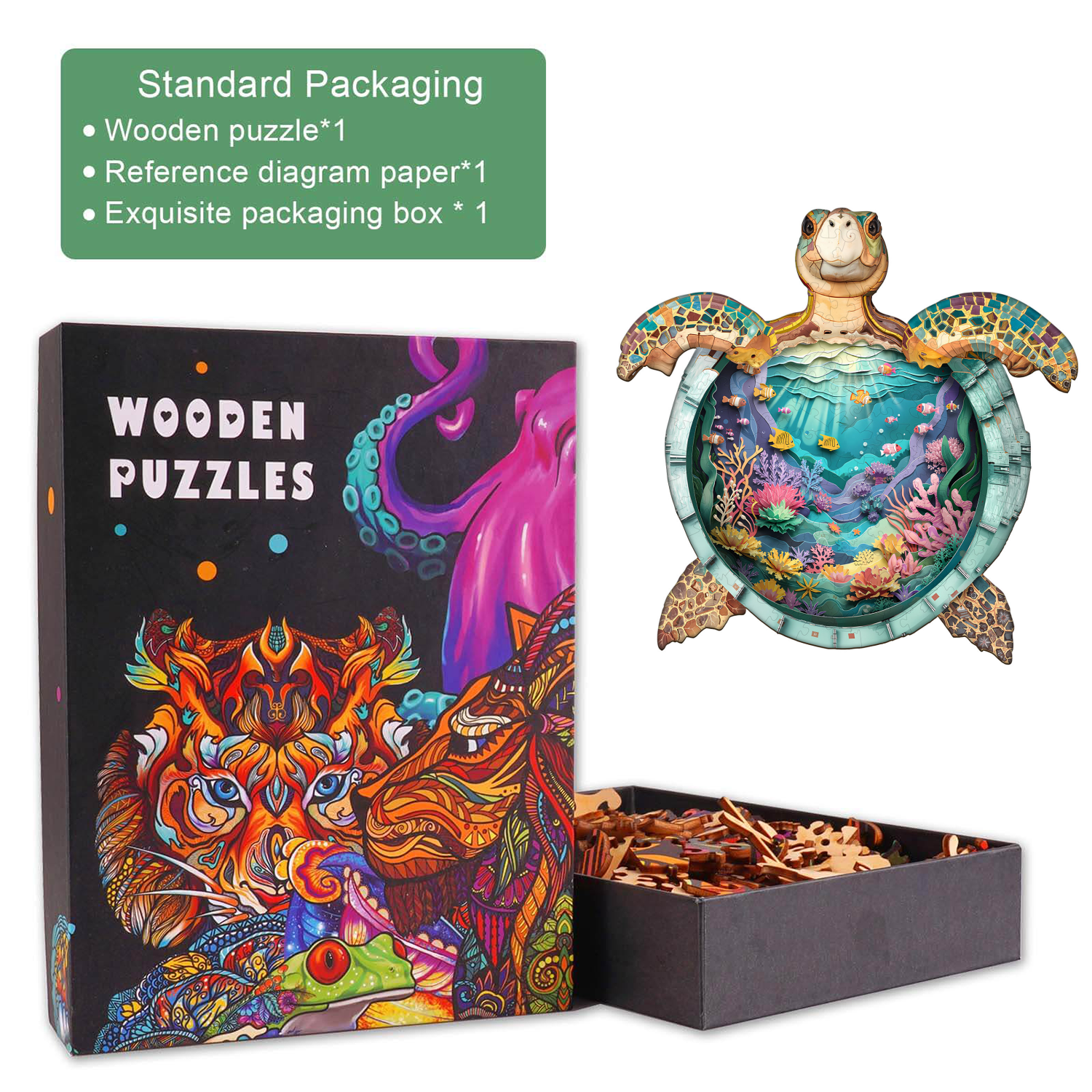 Turtle World Wooden Jigsaw Puzzle