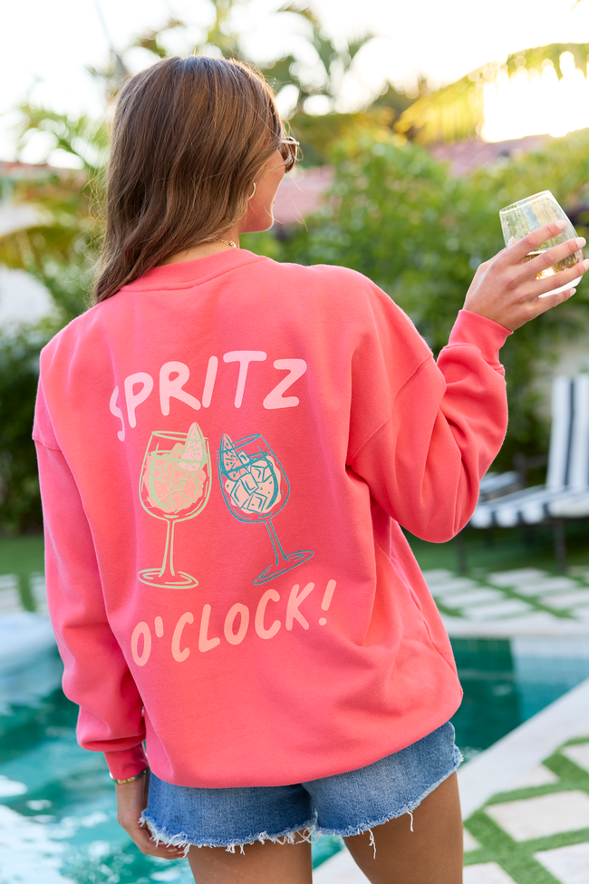 Cin Cin! Light Red Graphic Sweatshirt