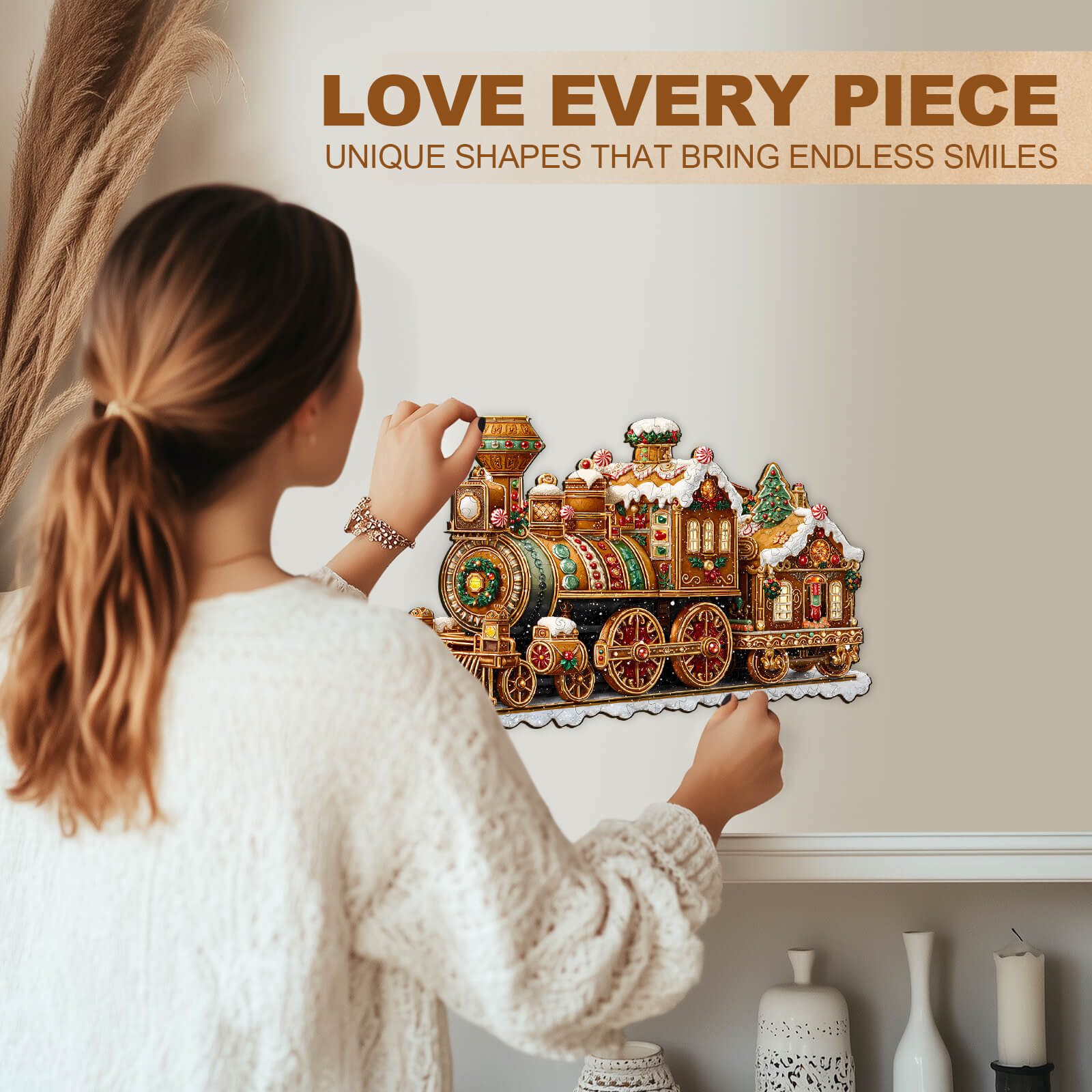 Christmas Mechanical Train-2 Wooden Jigsaw Puzzle