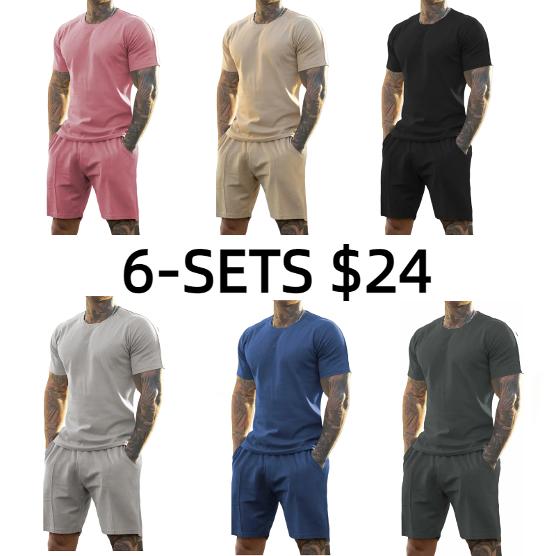 Mens Short Sets 2 Piece Outfits Fashion Summer Tracksuits Casual Set