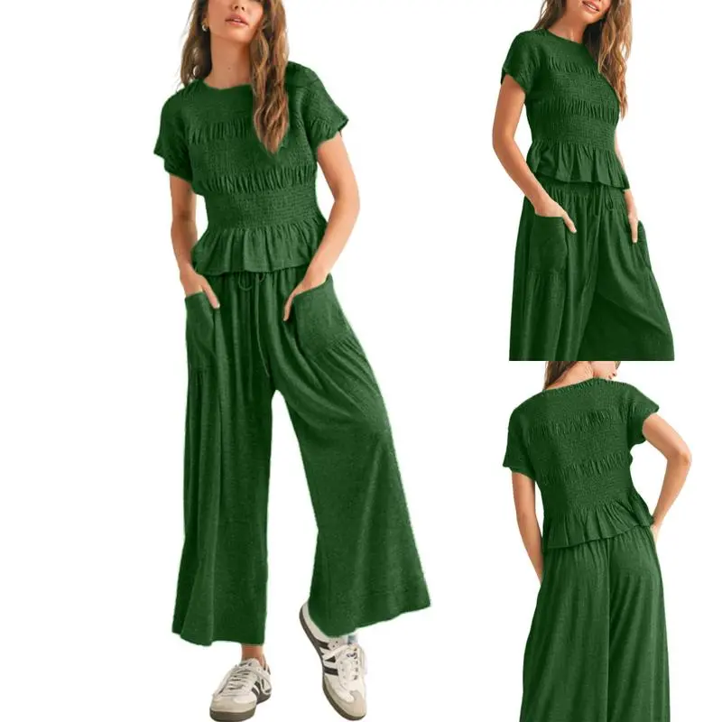 Women's Casual Pocket Two-Piece Set