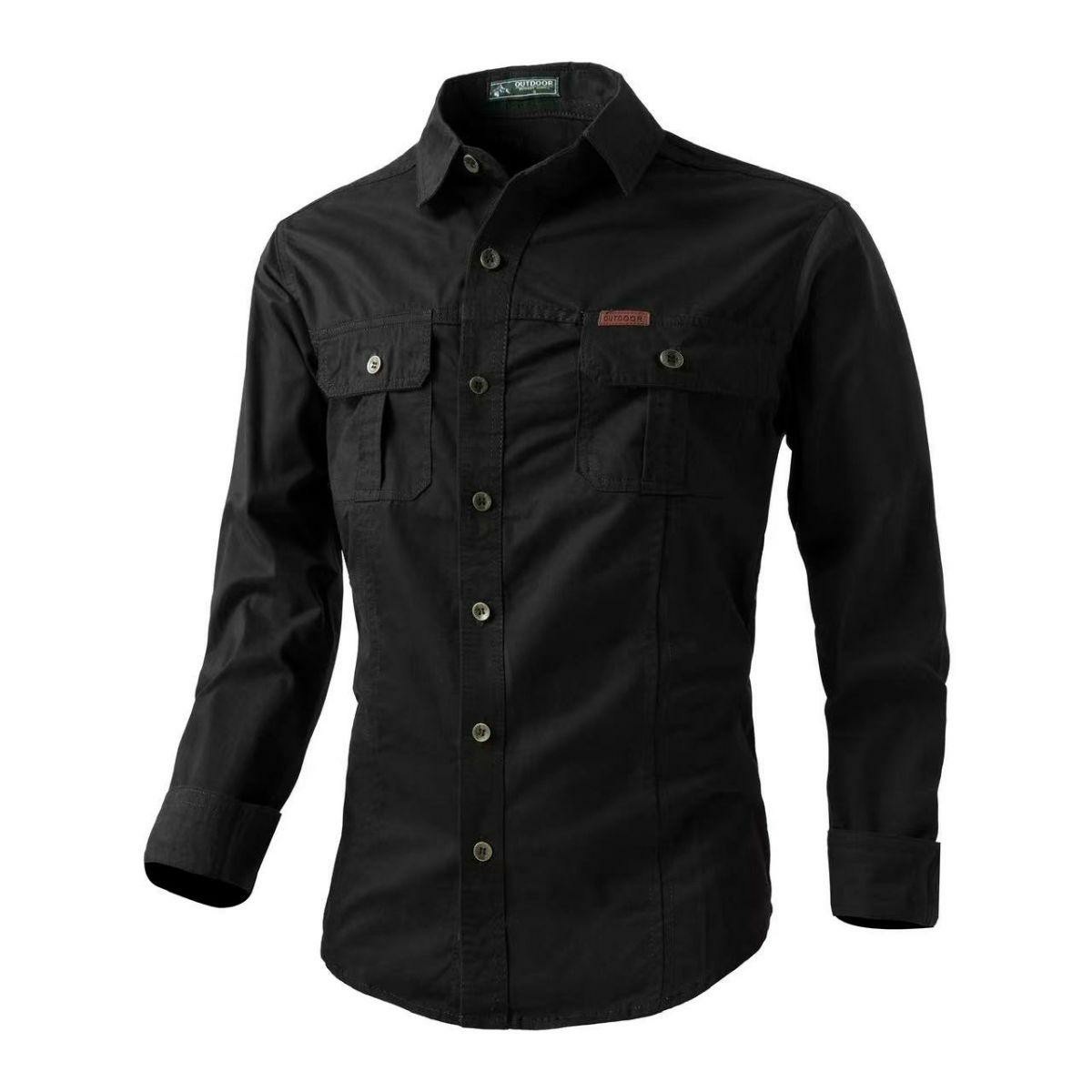 Men's Long Sleeve Workwear Shirt - Outdoor Casual Versatile Top