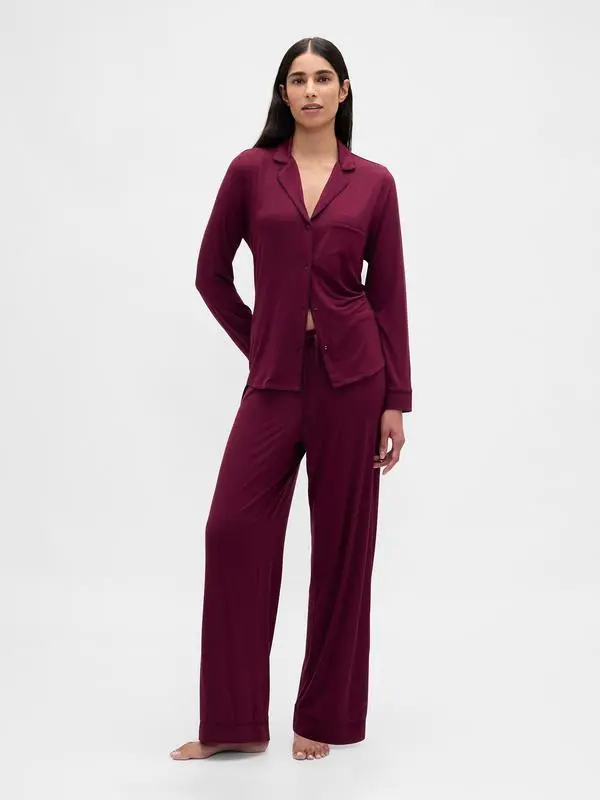 Women's Long Sleeve Button-Down Pajama Set