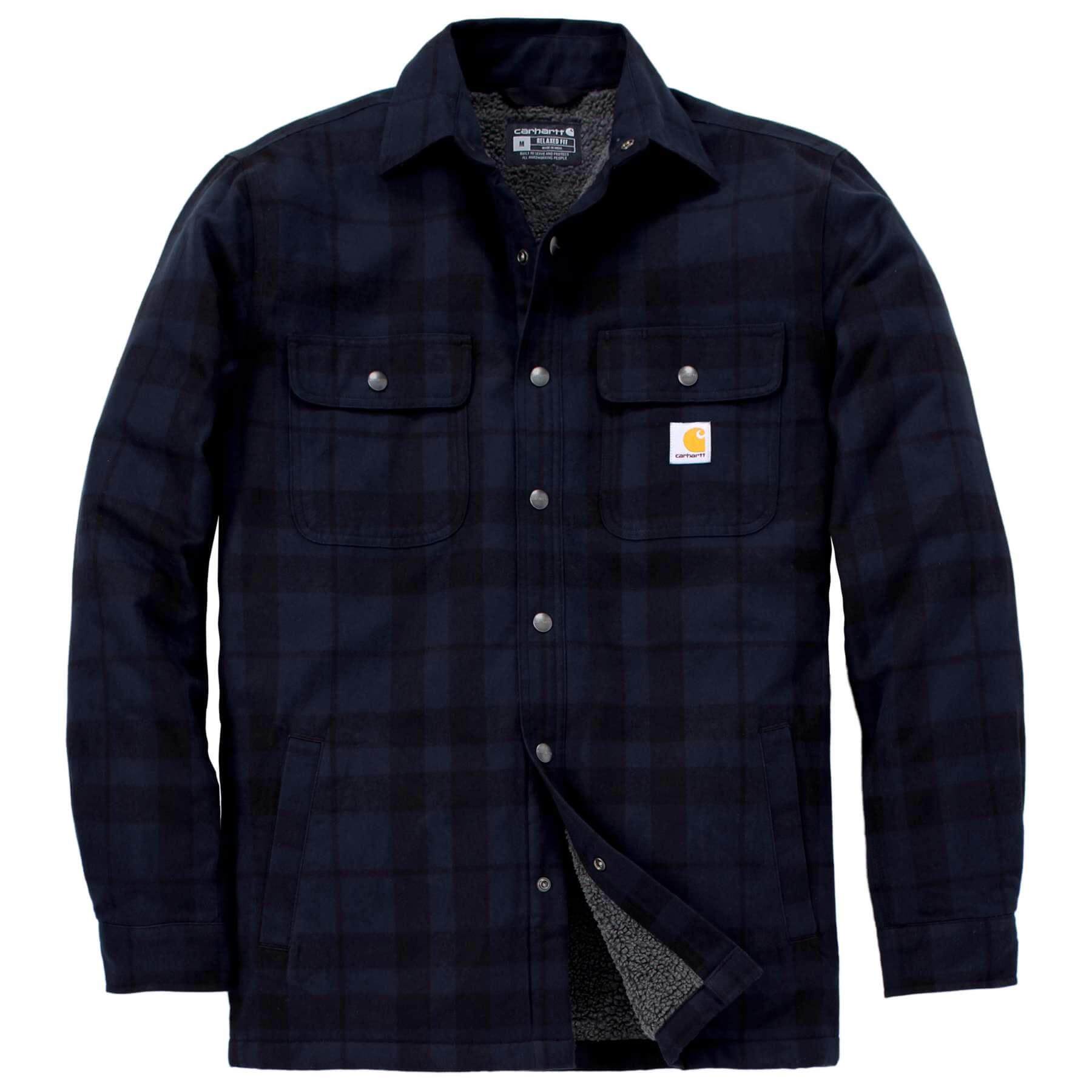 CHT Relaxed Fit Flannel Sherpa-Lined Shirt Jac Shacket 107017