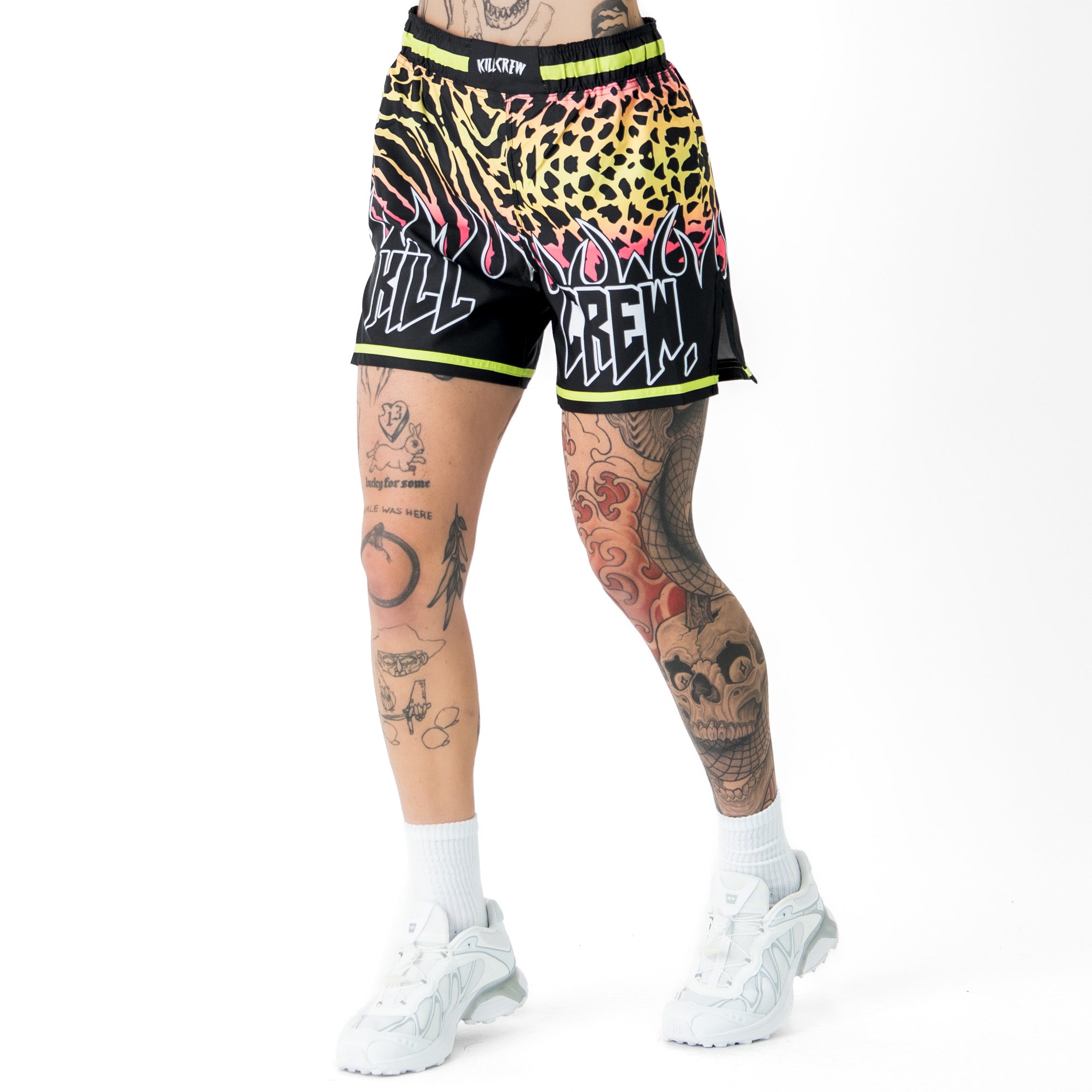 BSEM FIGHT SHORTS (THAI CUT) - YELLOW / PINK