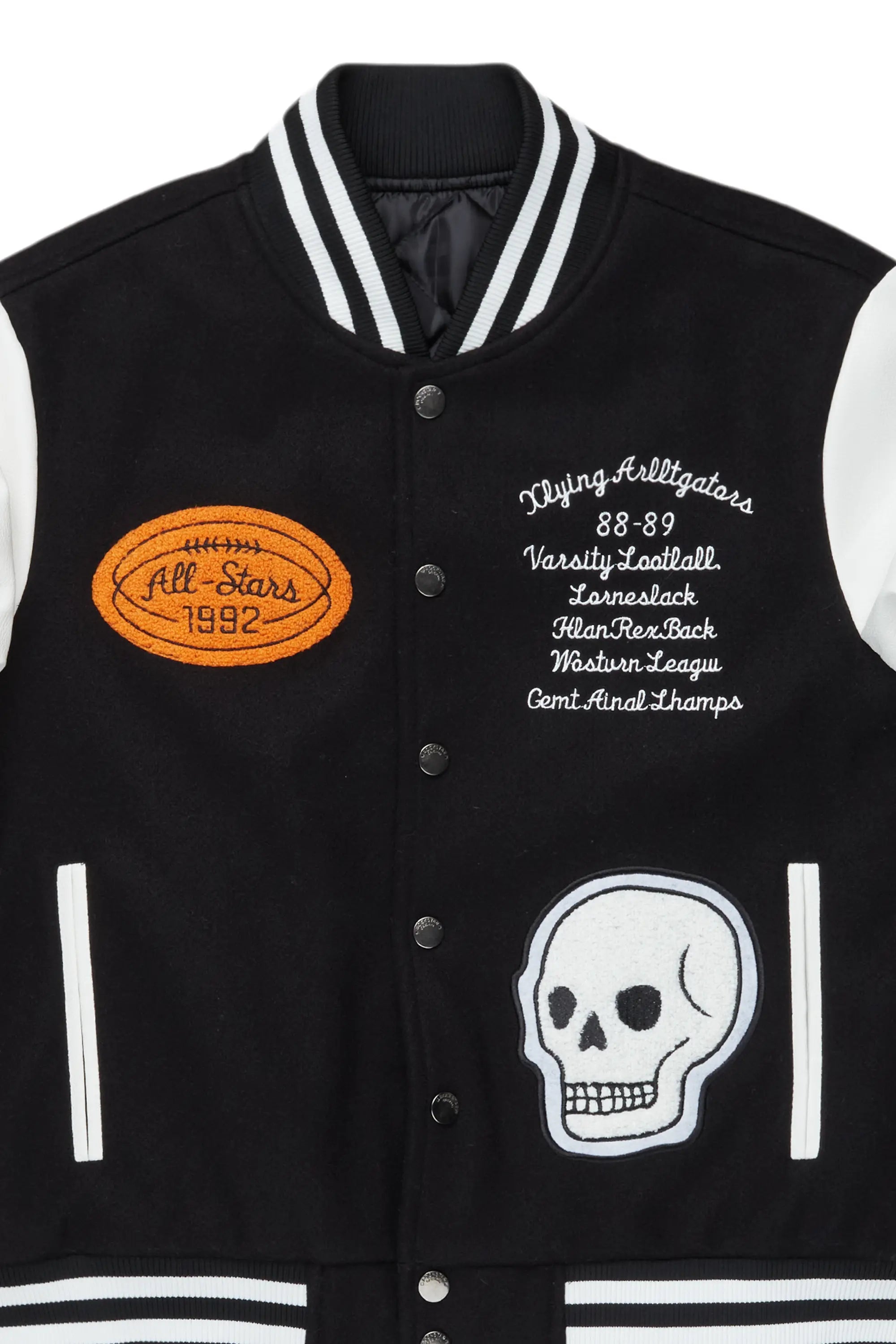 Ahjalee Black Oversized Varsity Jacket