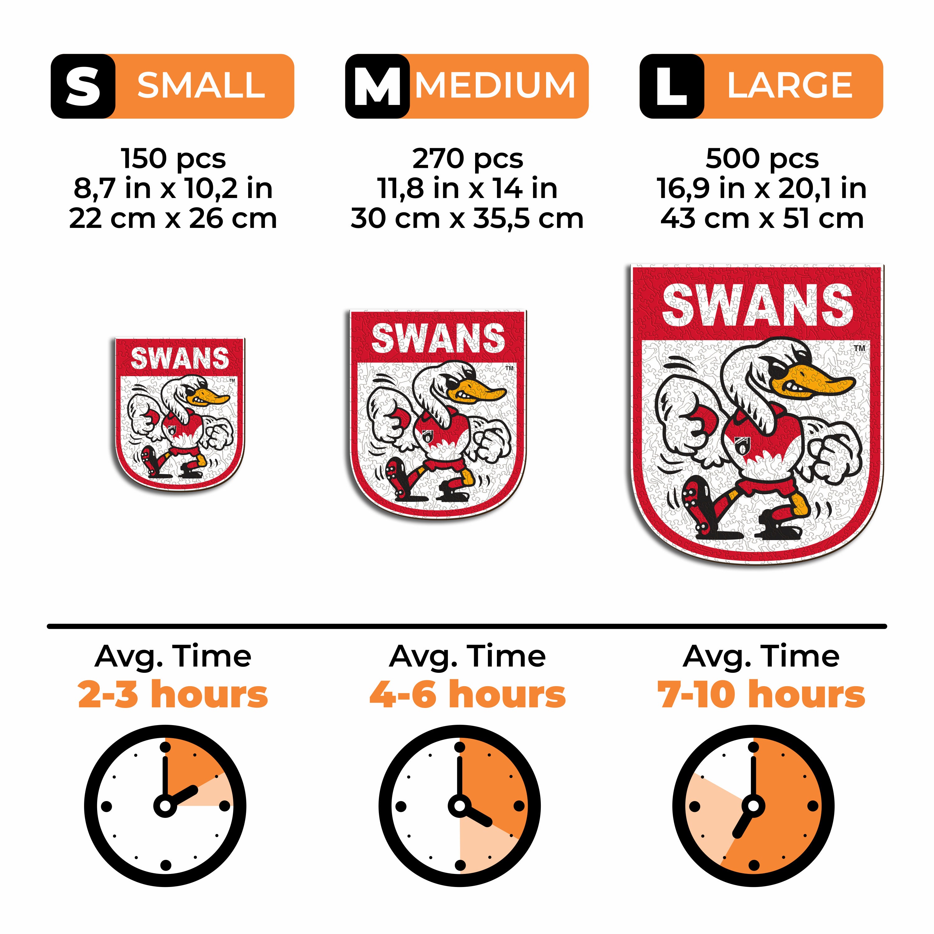 Sydney Swans Retro Mascot - Wooden Puzzle