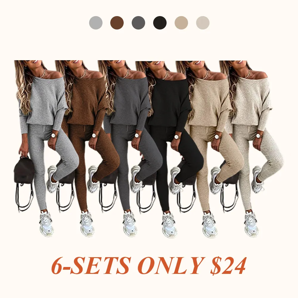 Women's 2 Piece Lounge Outfit Long Sleeve