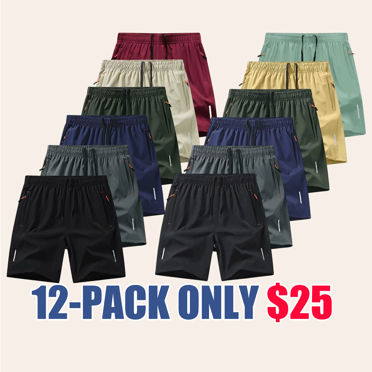 🔥Men's zipper pocket shorts