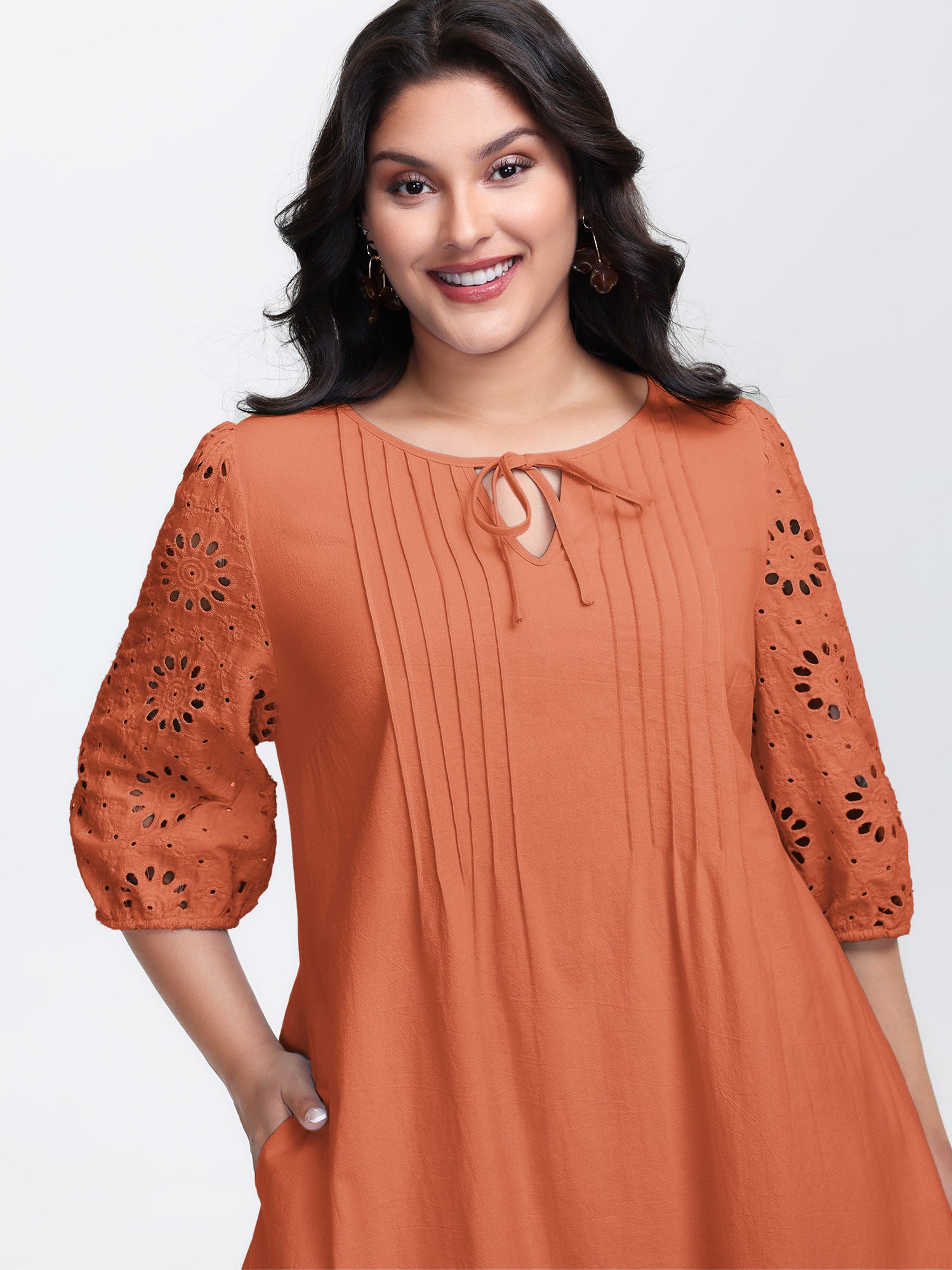 Pure Cotton Cut-Out Detail Mini Dress