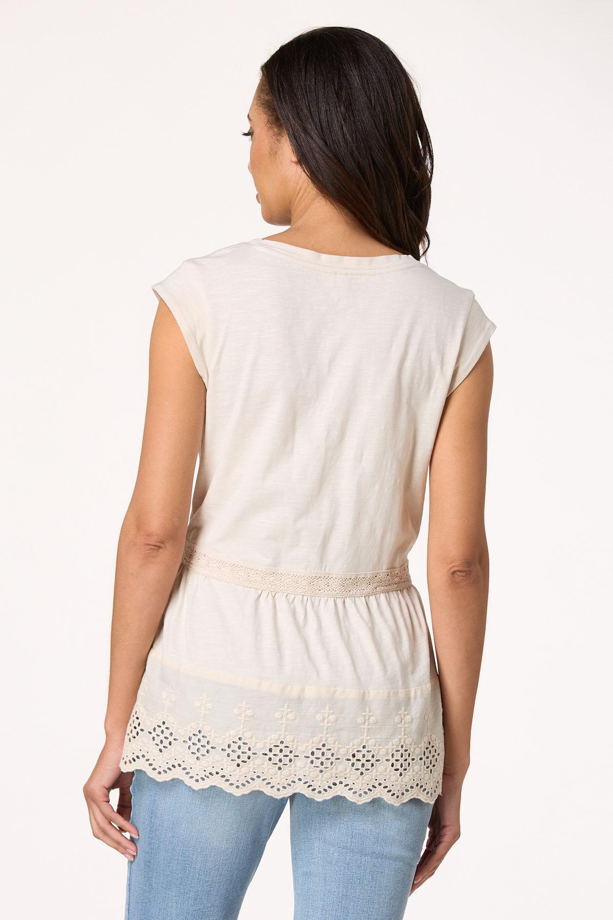 Eyelet Lace Trim Top
