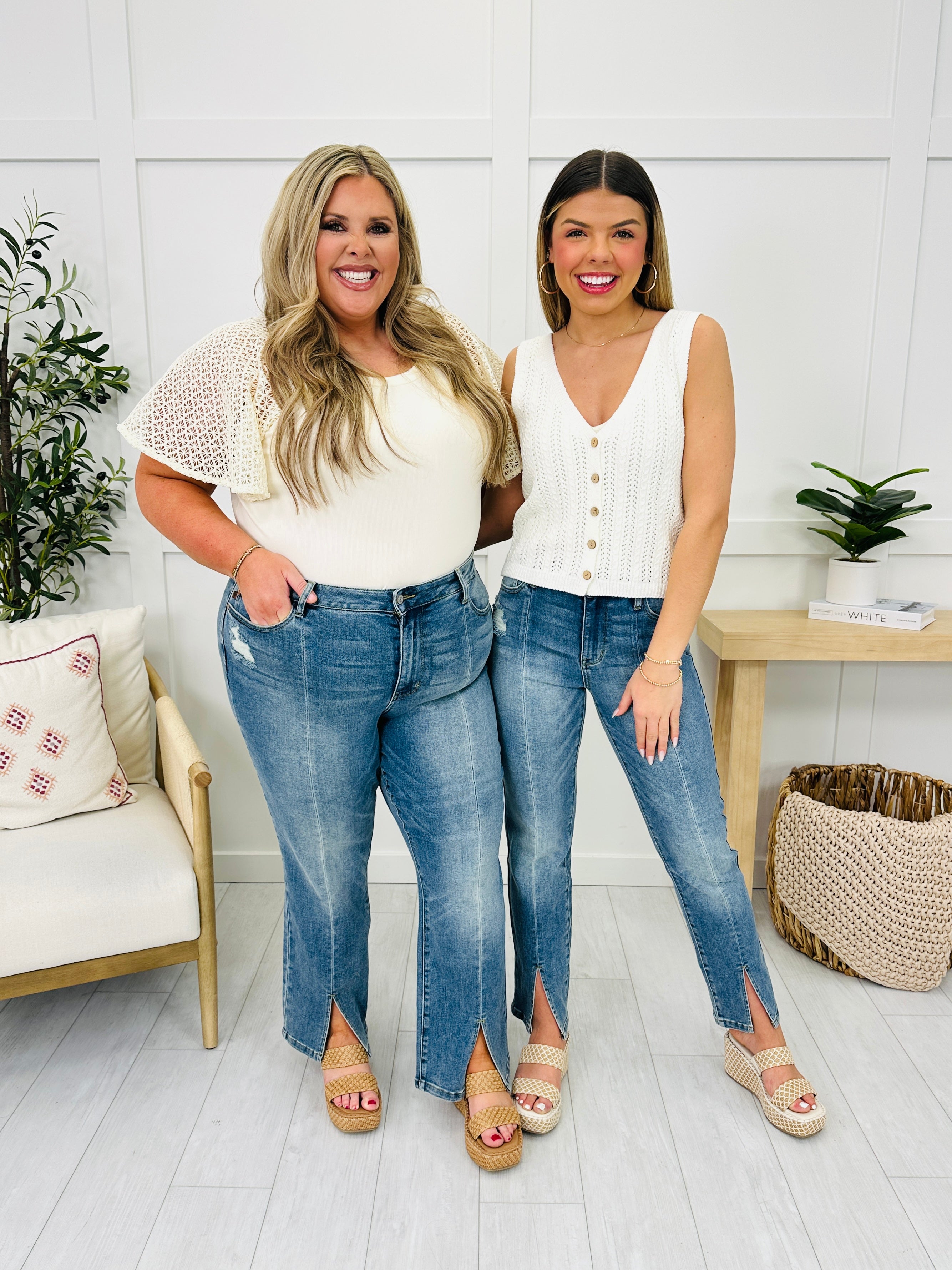 Judy Blue Split Decision Straight Leg Jeans