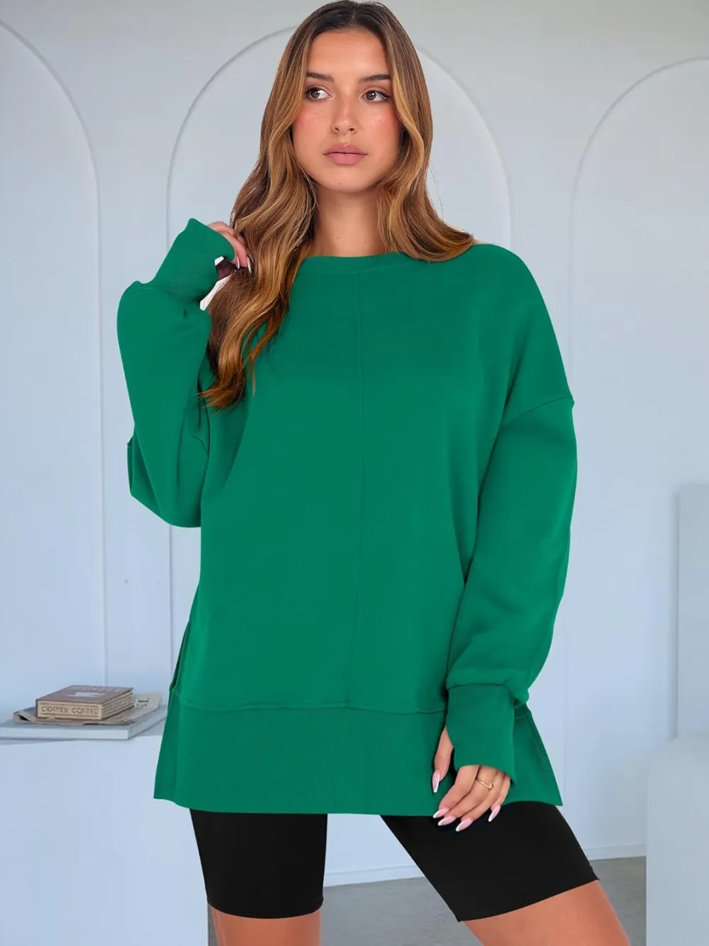 Women Oversized Sweatshirts Thumbhole Long Sleeve Hoodies Shirts
