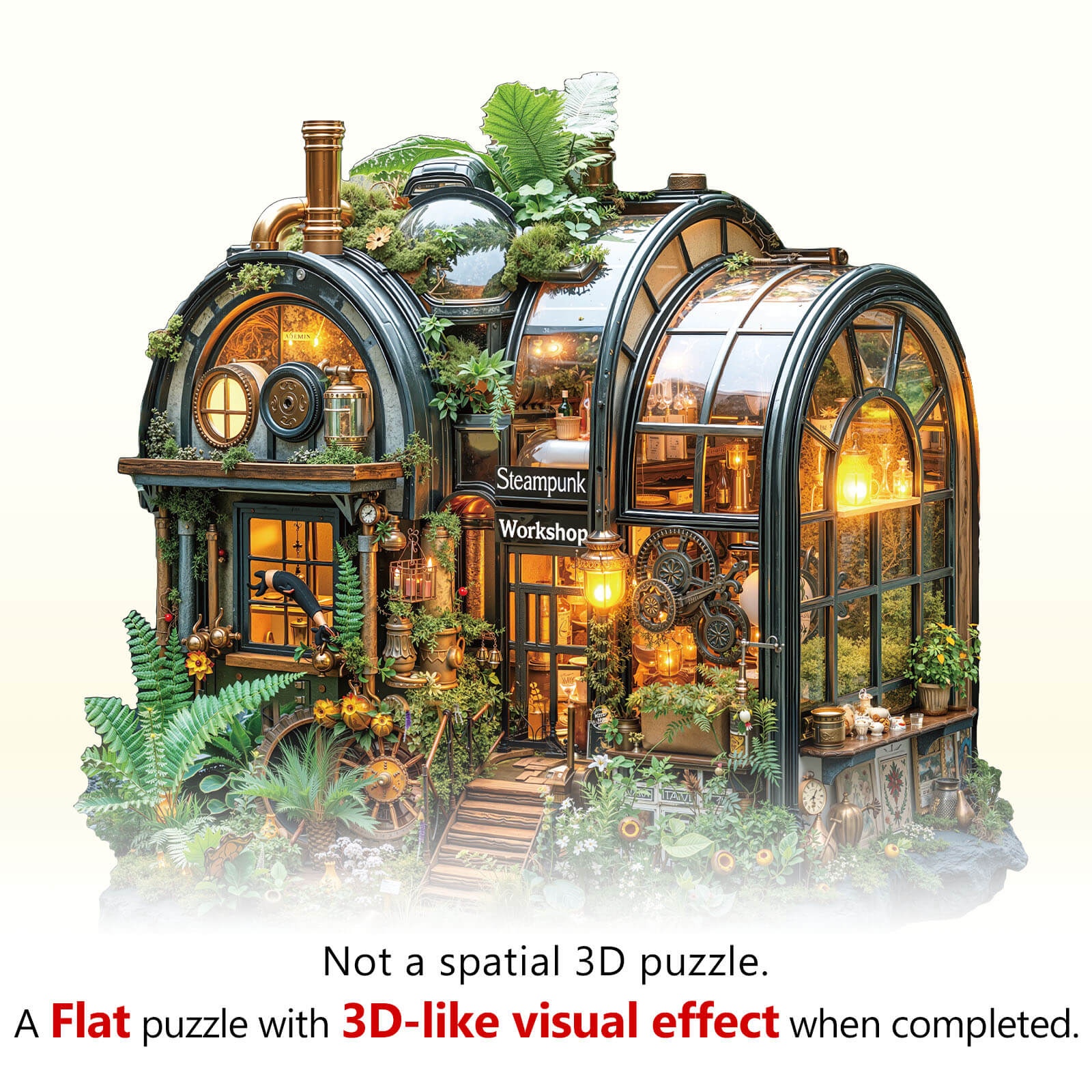 Steampunk greenhouse Wooden Jigsaw Puzzle