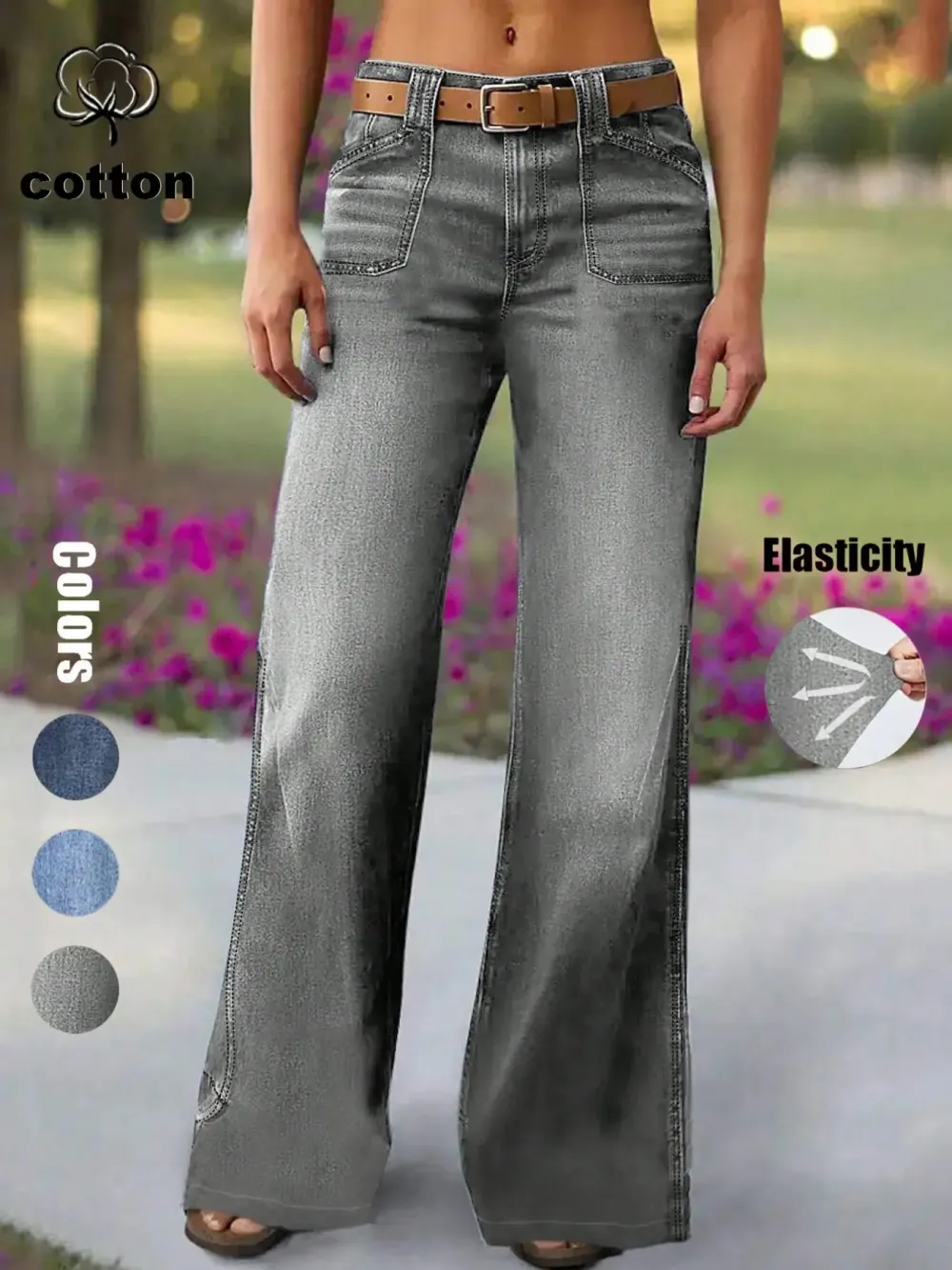 Women's loose straight leg jeans