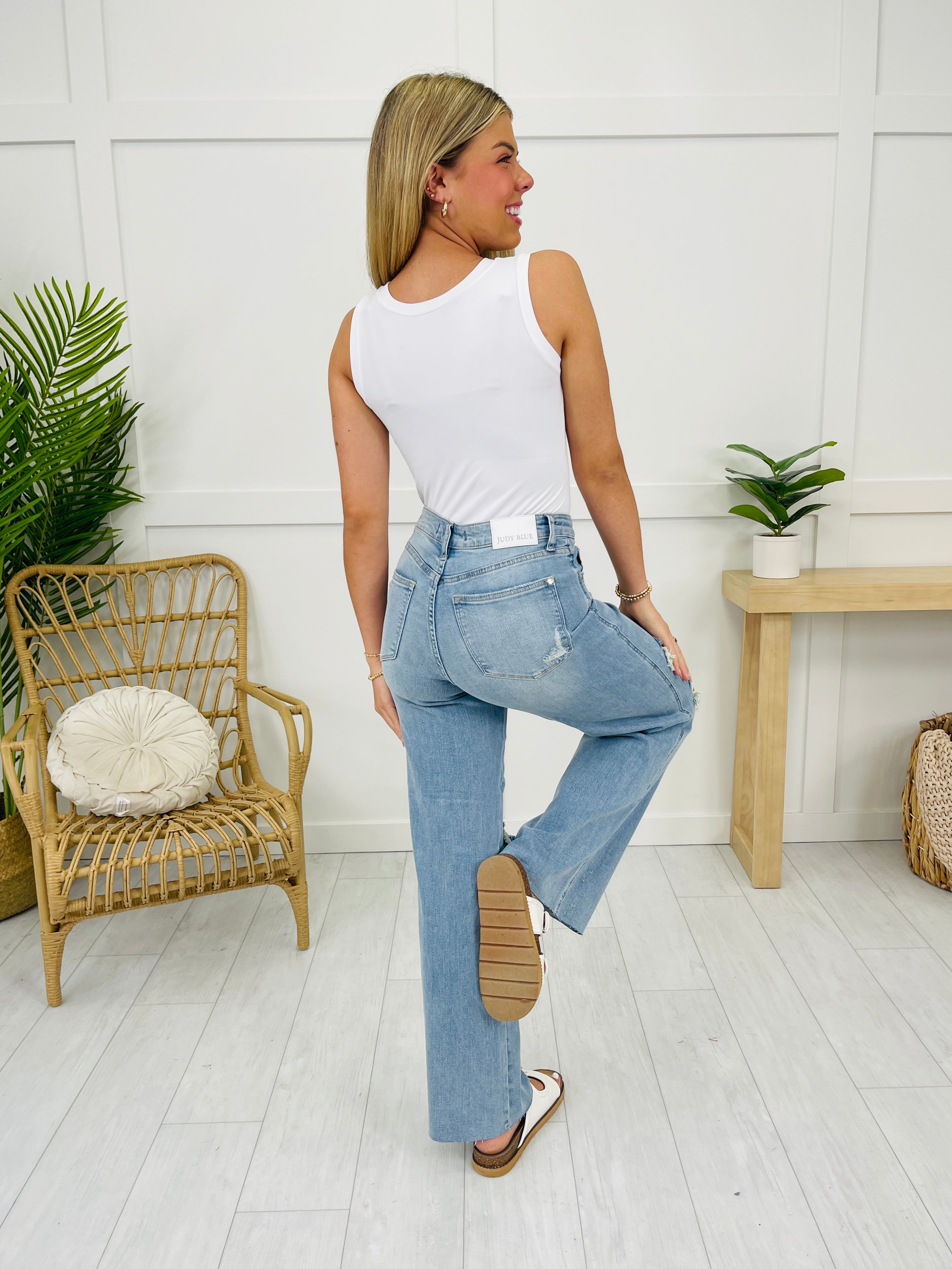 Judy Blue Play It Cool Tummy Control Wide Leg Jeans