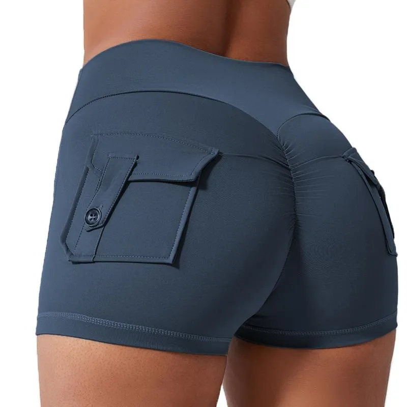 Women's High Waist Ruched Skinny Sports Shorts