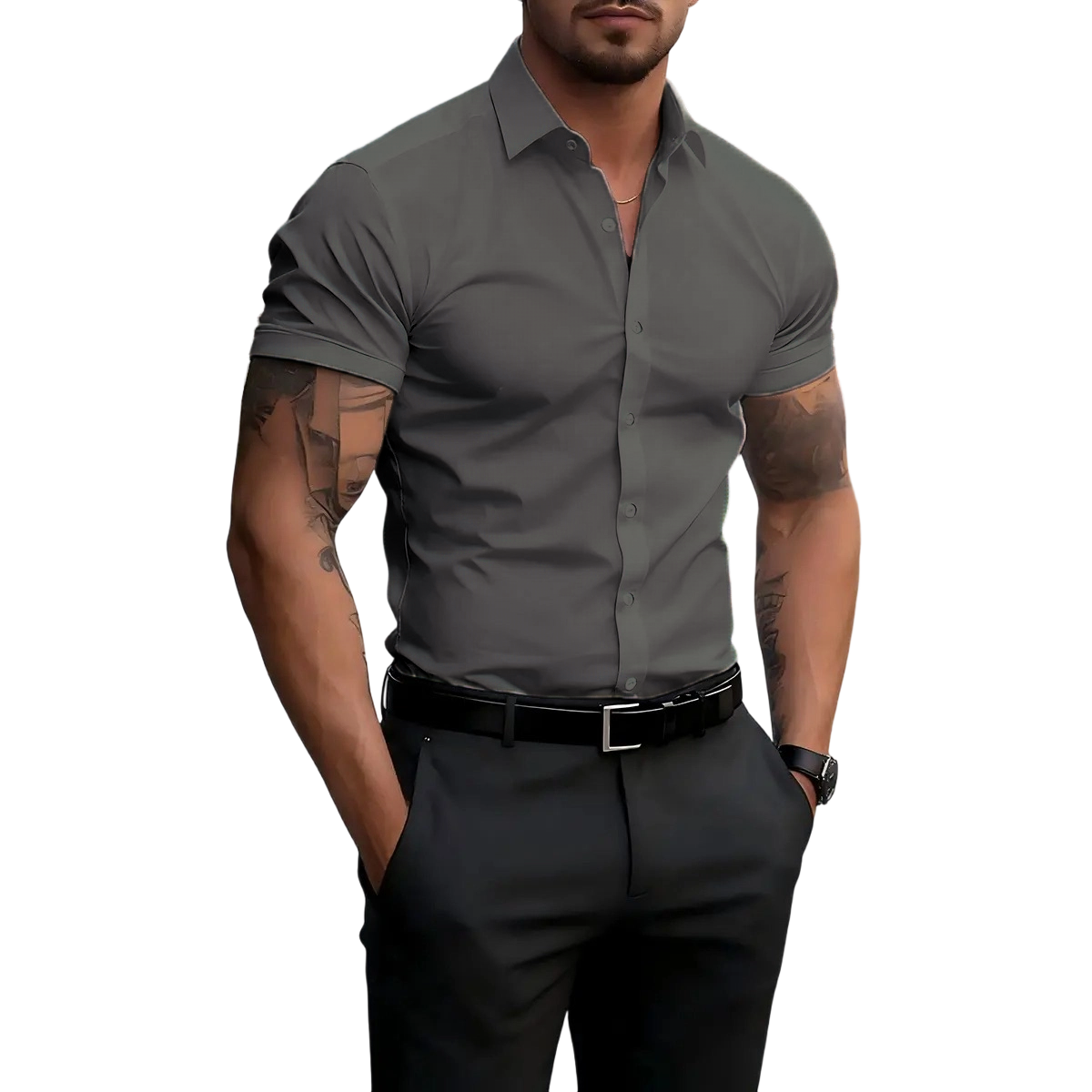 Men’s Short-Sleeve Button-Down Shirt