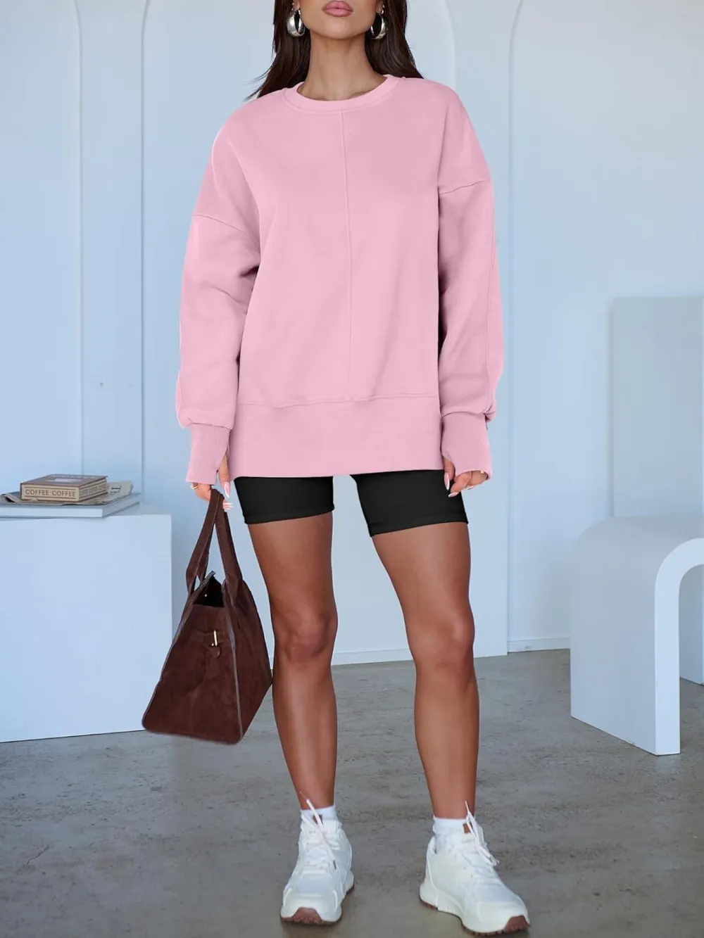 Women Oversized Sweatshirts Thumbhole Long Sleeve Hoodies Shirts