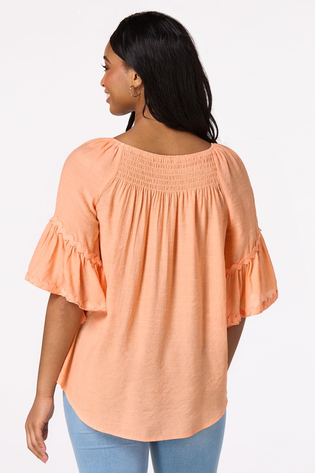 Smocked Ric Rac Sleeve Poet Top