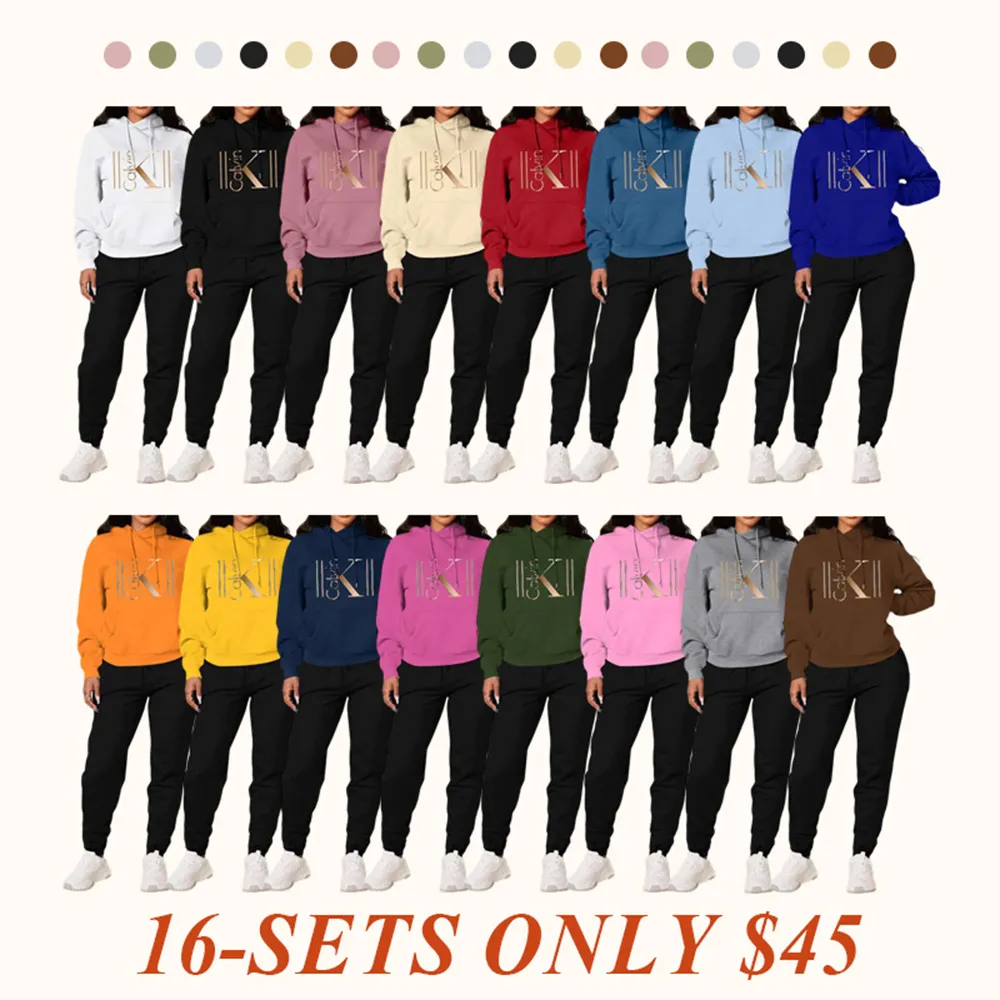 Women's Casual Hooded Sweatshirt Set