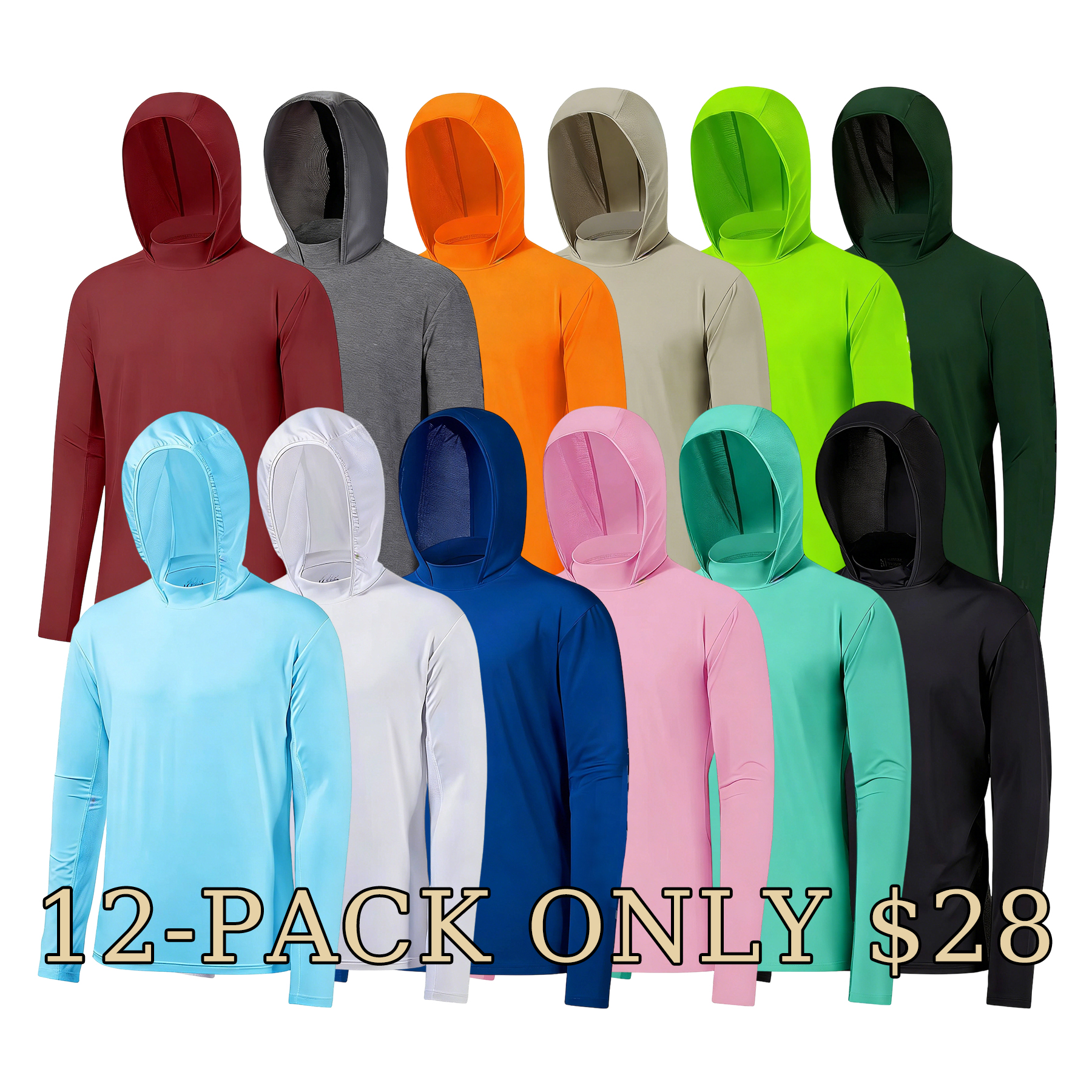 Men’s UPF50+ Quick-Dry Hooded Sun Protection Shirt