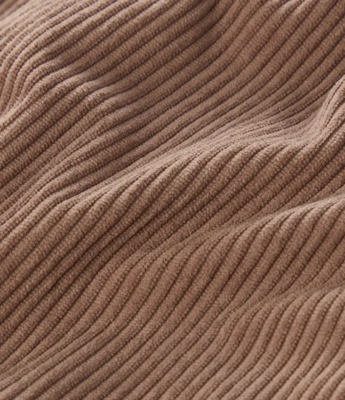 High Waisted Invisible Zipper A-line Corduroy Casual Skirt