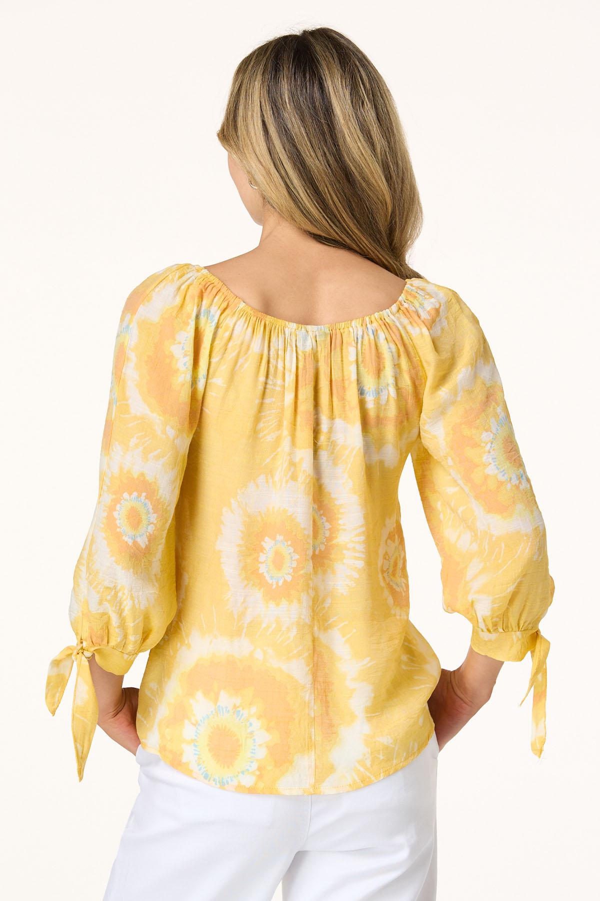 Tie Dye Medallion Poet Top