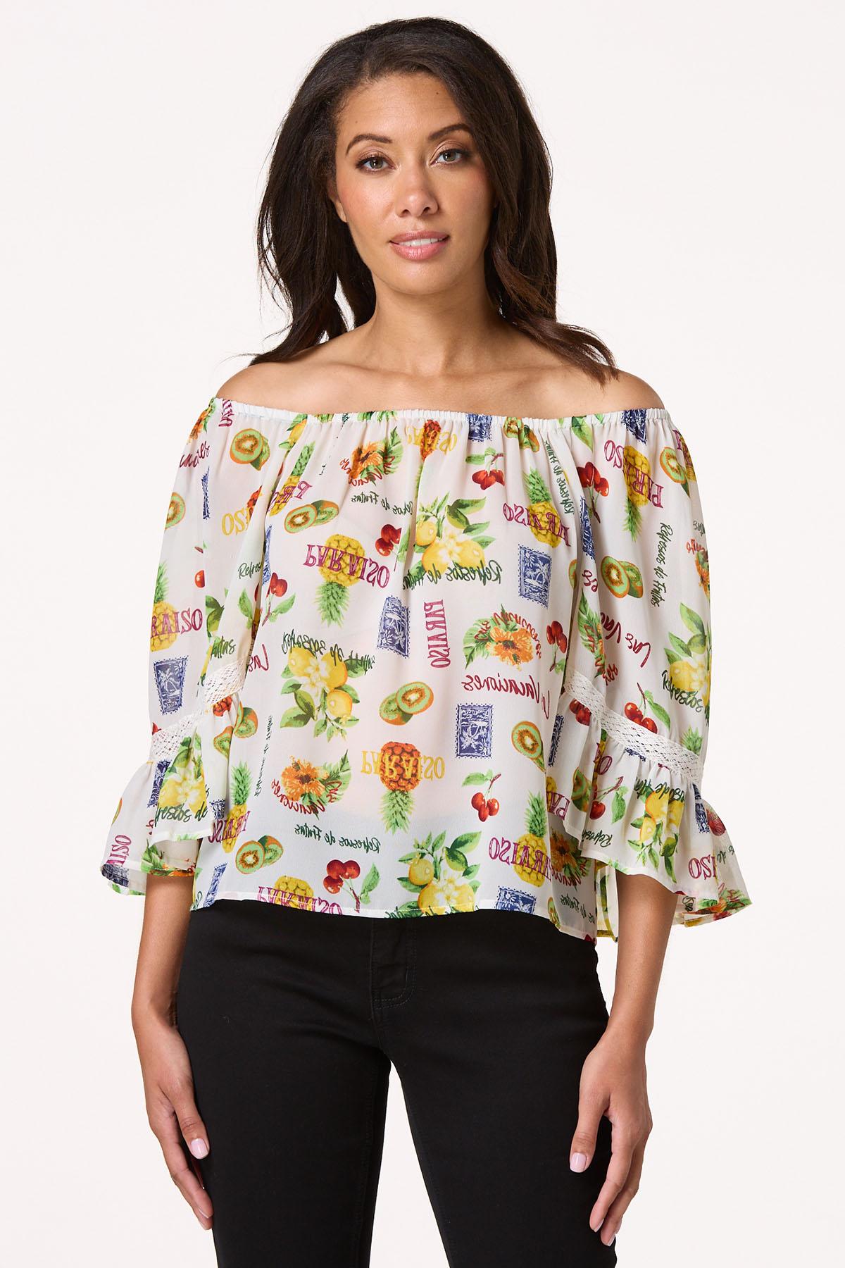 Fruit Lace Trim Top