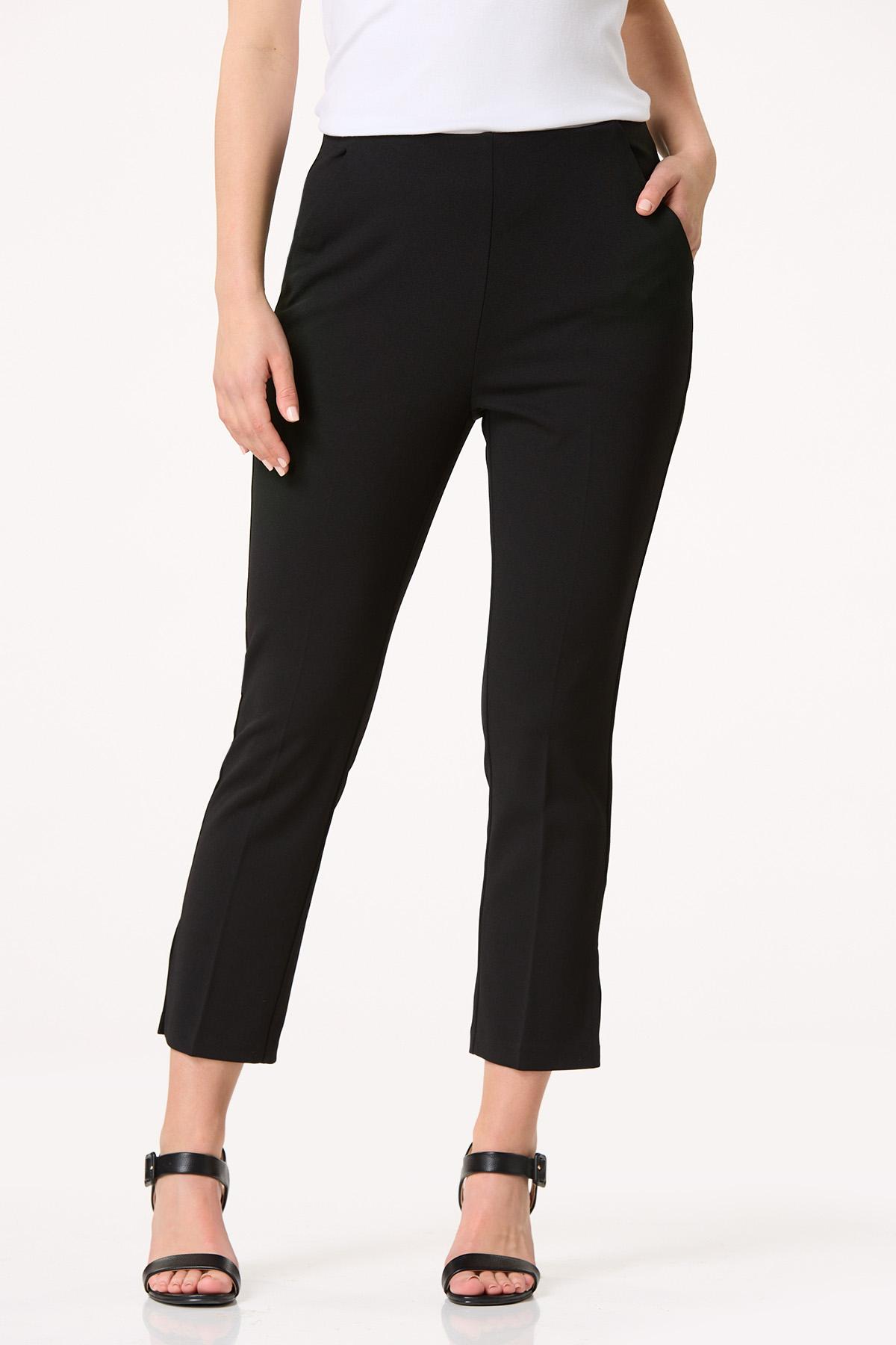 Cropped Stretchy Knit Pants