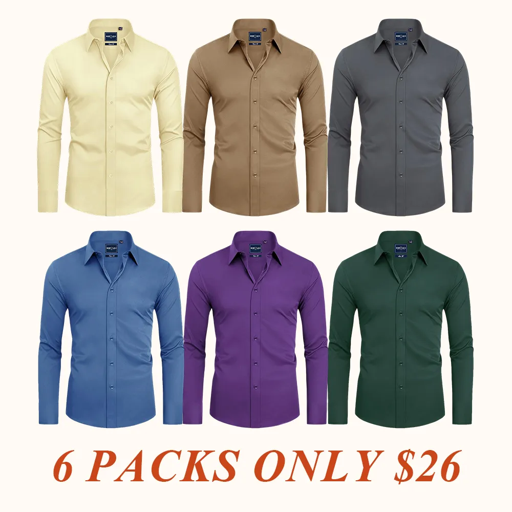 Stain Sheild Dress Shirts for Men Slim Fit Mens Dress Shirts Long Sleeve Button Down Shirt Men Shirts