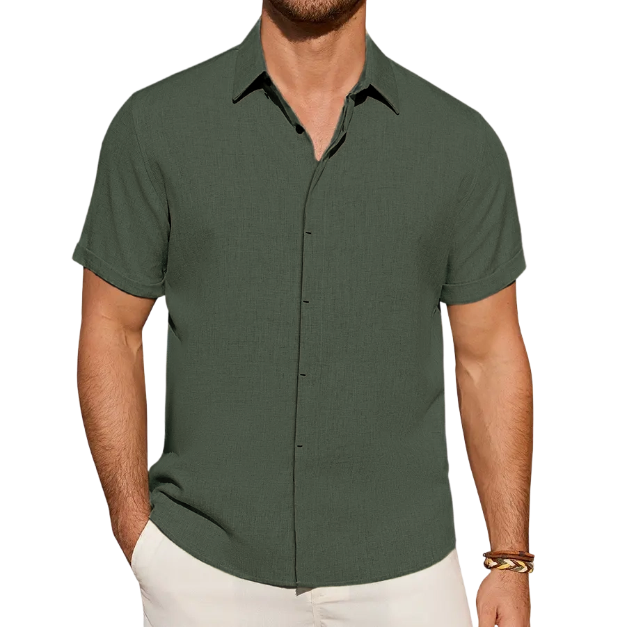 Men's Lightweight Linen Summer Button Shirt