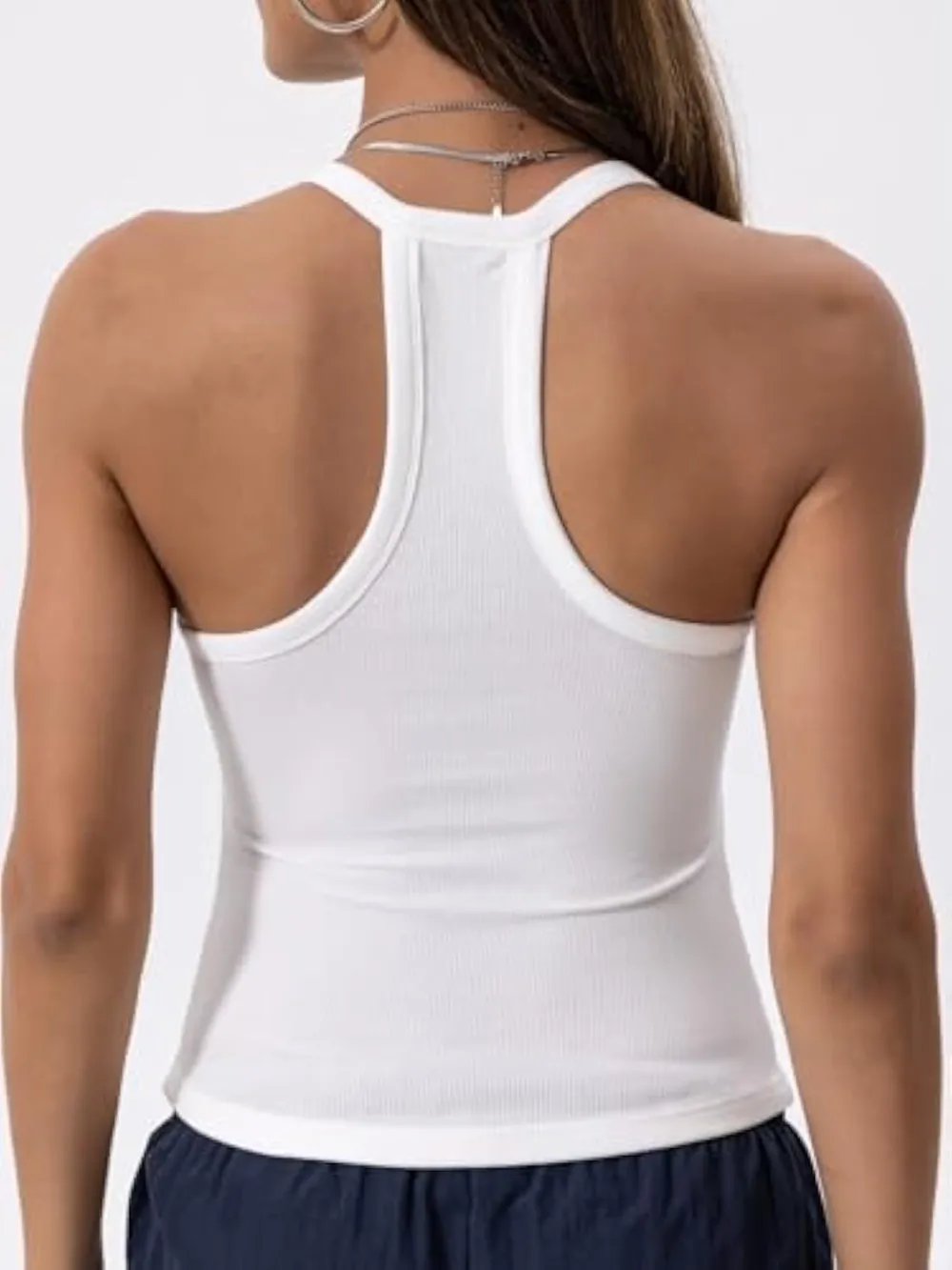 V Neck Racer Back Tank Top