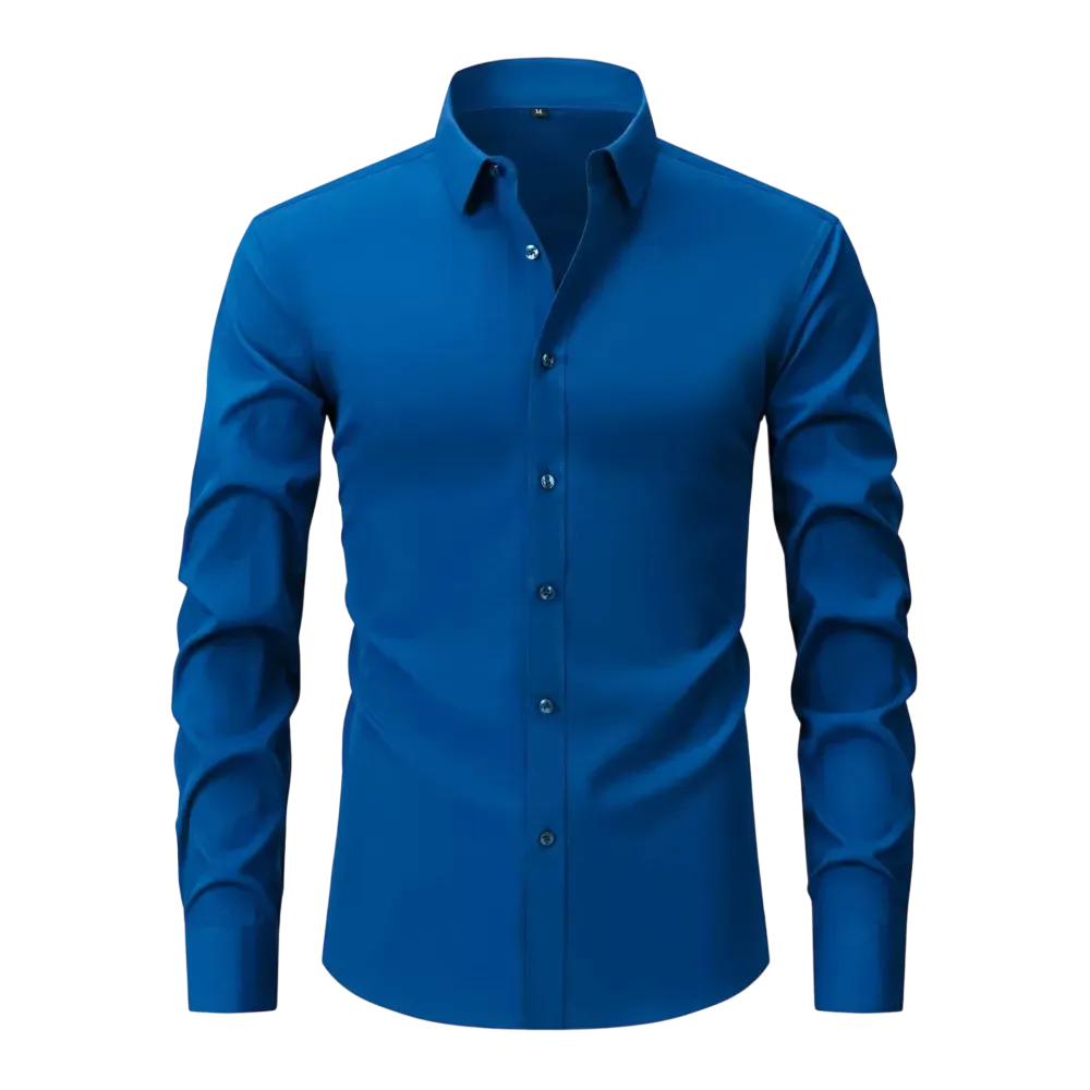Four-Sided Elastic Natural Button Men'S Large Size Shirt Free Of Ironing And Anti-Wrinkle Business