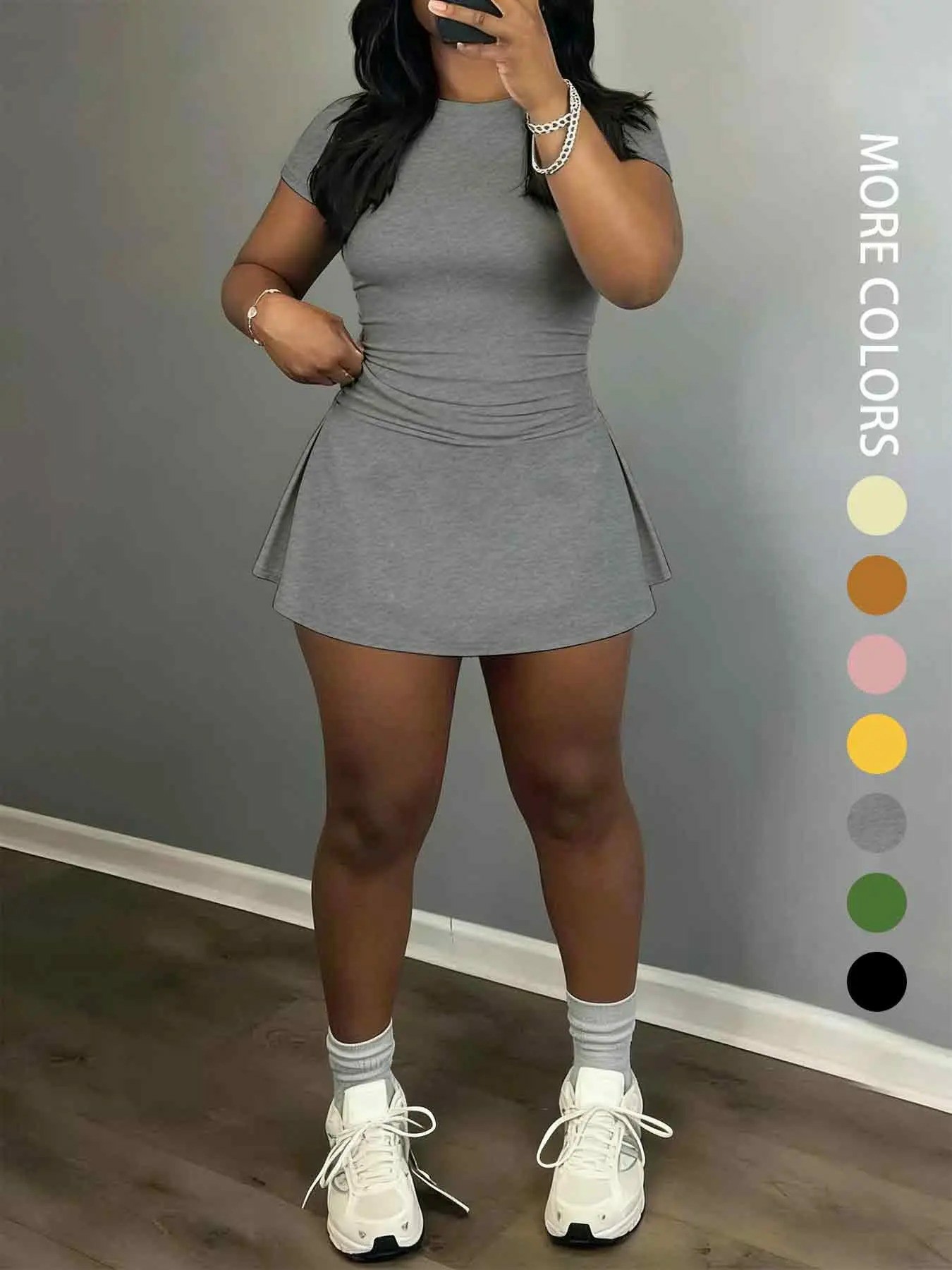 Women’s Stretch Active Lounge Set – Short Sleeve Top & Shorts 2-Piece Outfit