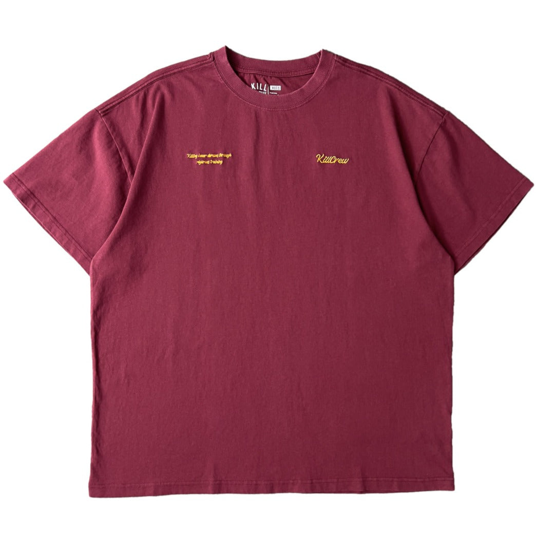 RELAXED FIT LUX SCRIPT T-SHIRT - RED / YELLOW