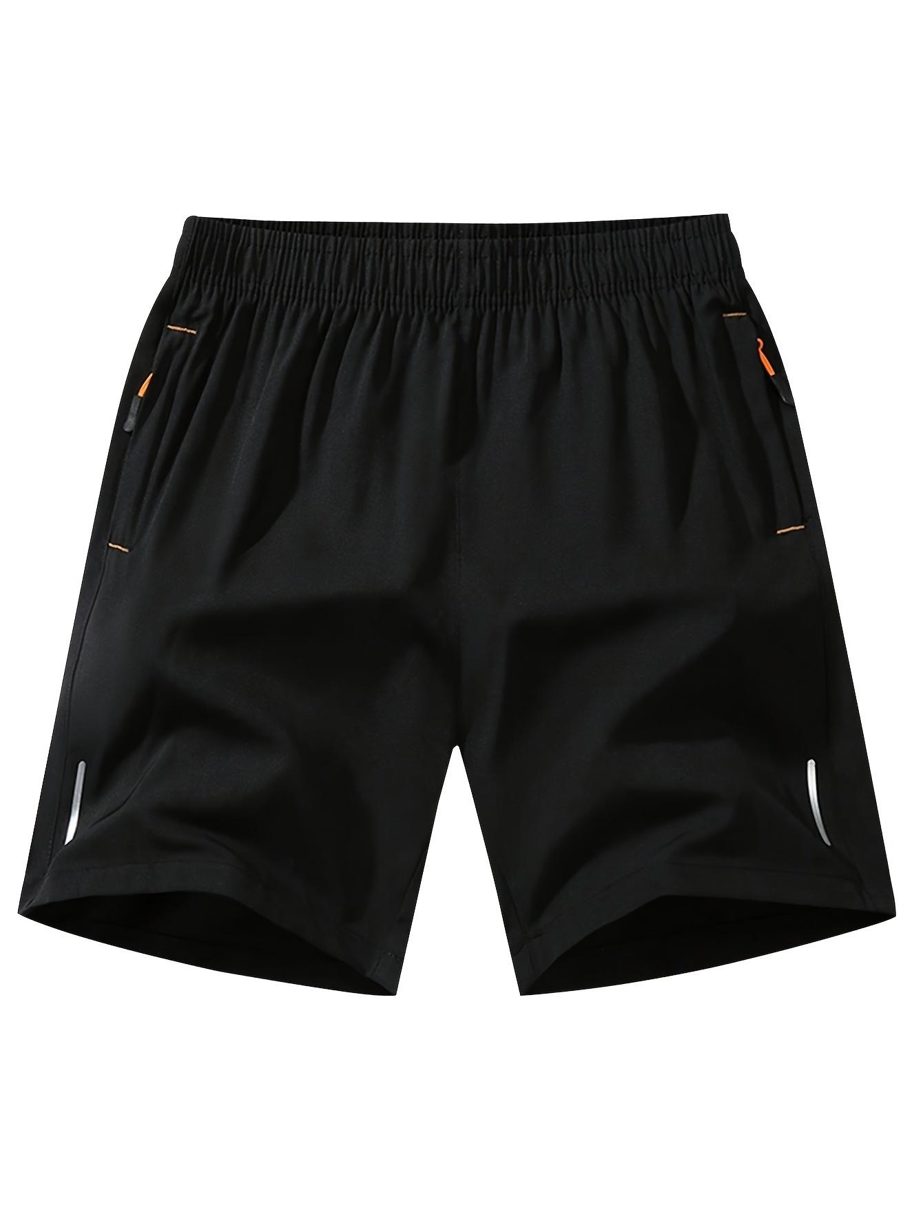 Men's Ice Silk Quick-Dry Zipper Pocket Shorts – Lightweight Reflective Athletic Summer Shorts