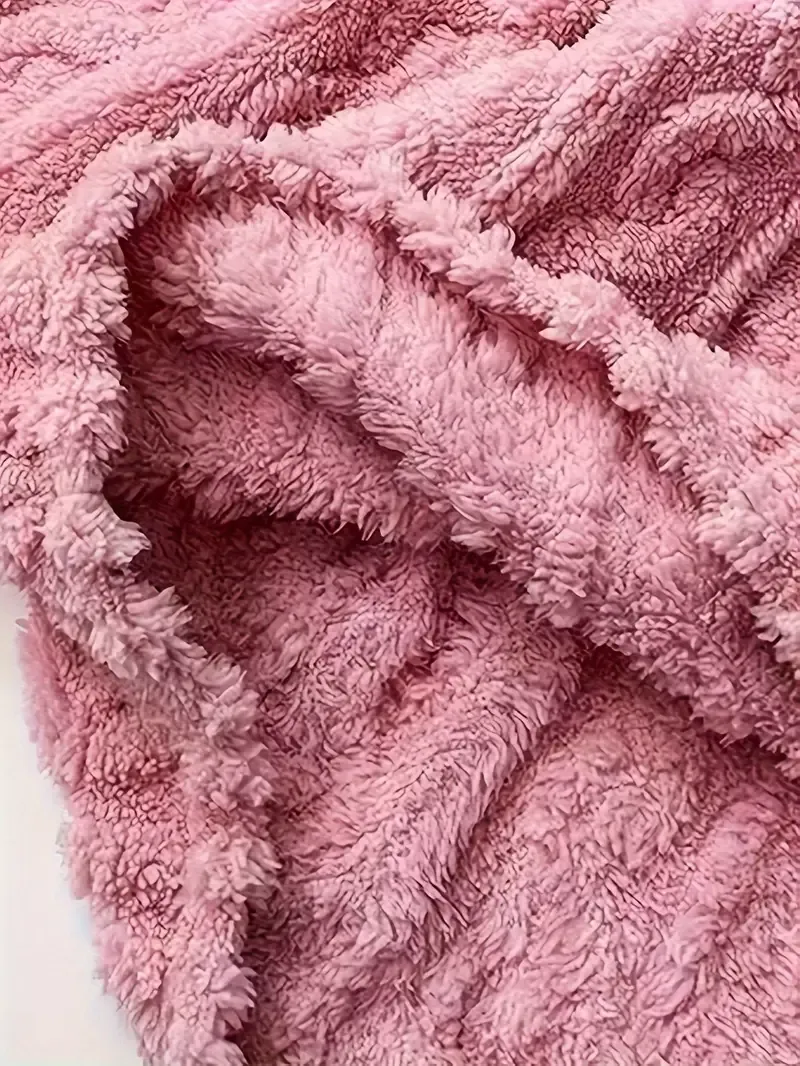 Women'S Cozy Plush Pajama Set - 100% Polyester Long Sleeve Crew Neck Loungewear with Solid Color Pullover Top and Long Pants for