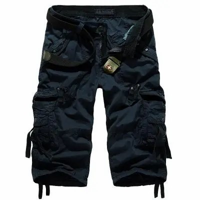 Men's Korean Style Multi-Pocket Cargo Shorts Fashion Trend Multi-Pocket Mid-Length Shorts